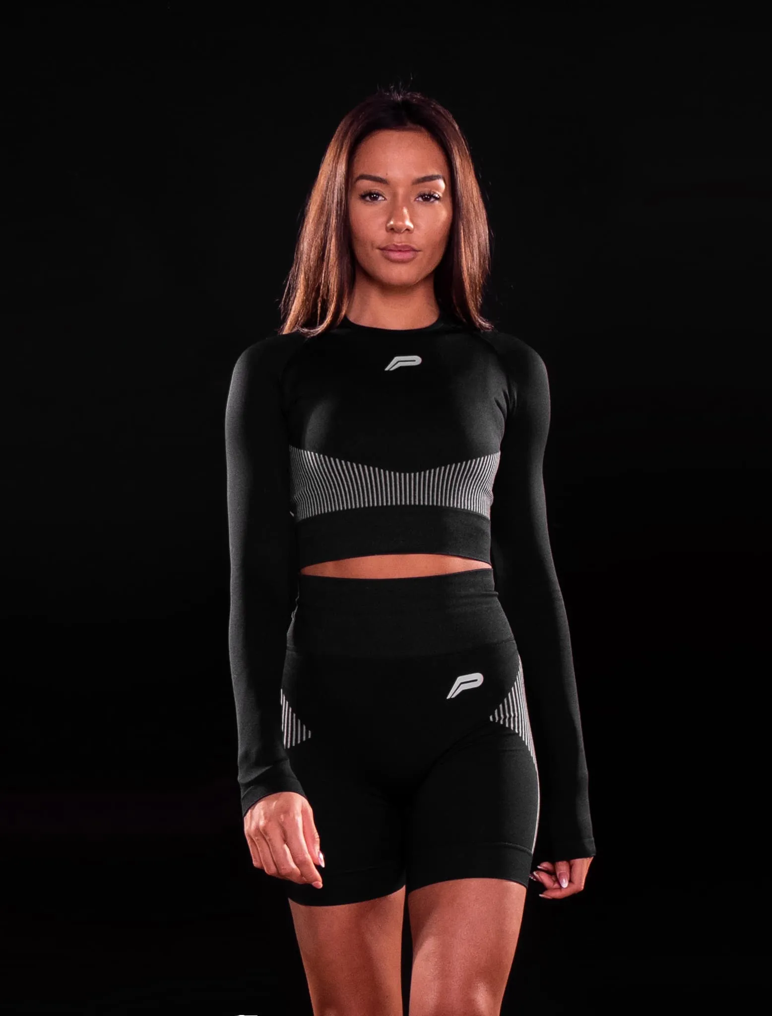 ADAPT Seamless Long Sleeve Crop Top - Black