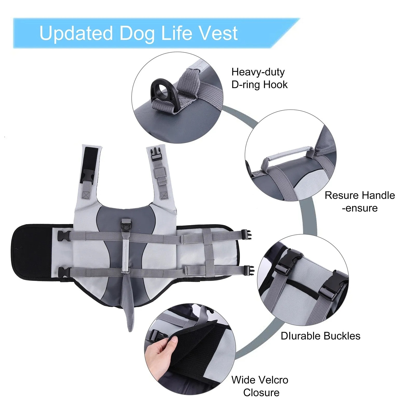 Adjustable Shark Vests For Dog