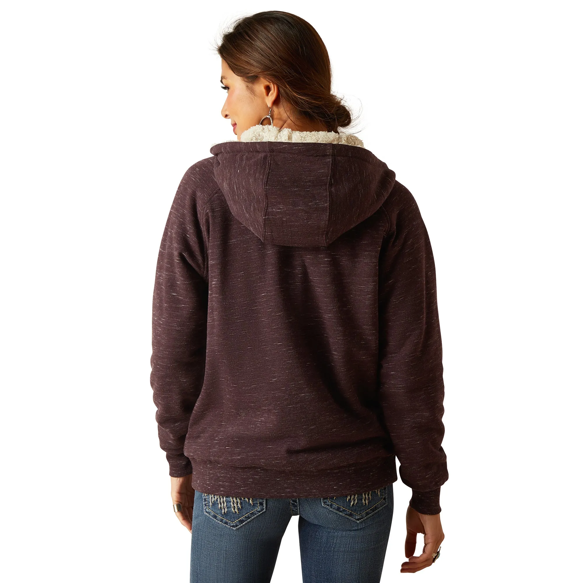 Ariat Ladies R.E.A.L. Sherpa Full Zip Clove Brown Hoodie 10047231