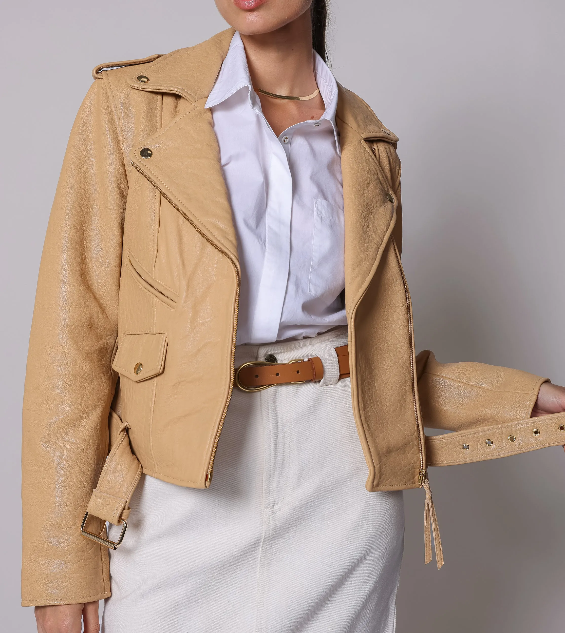 Asher Leather Jacket | Tan