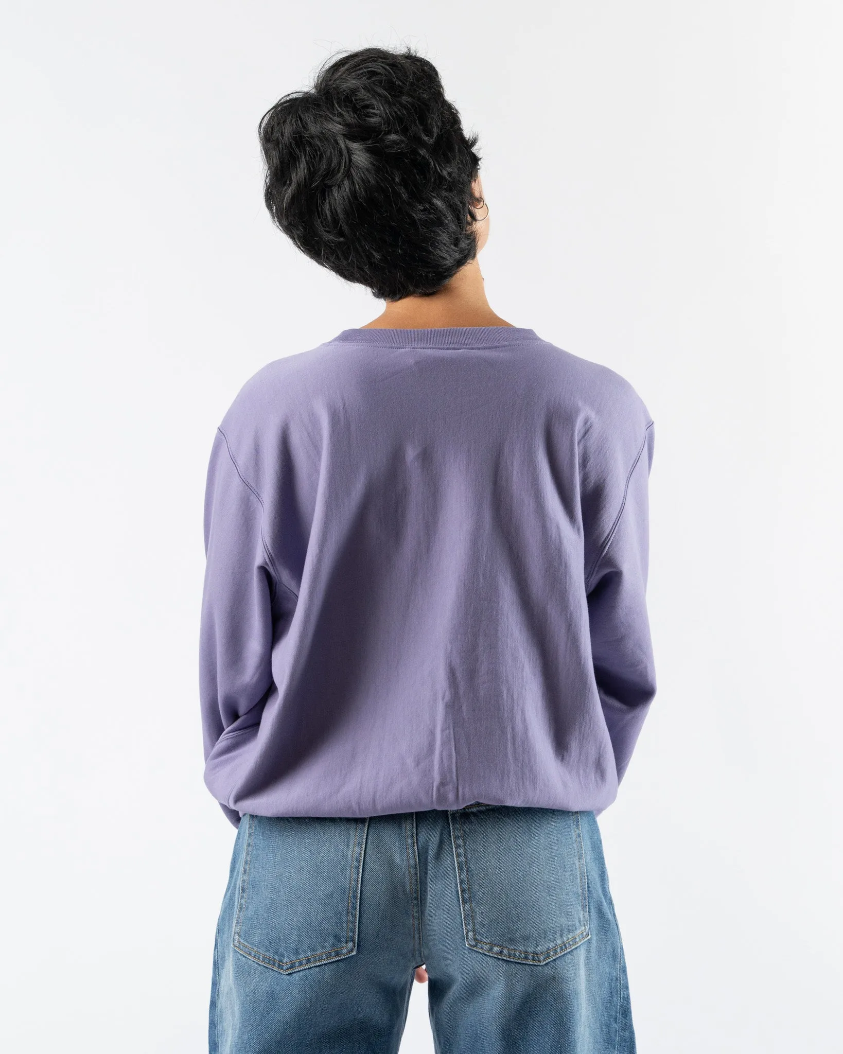 Auralee Elastic High Gauge Sweat Pullover in Purple