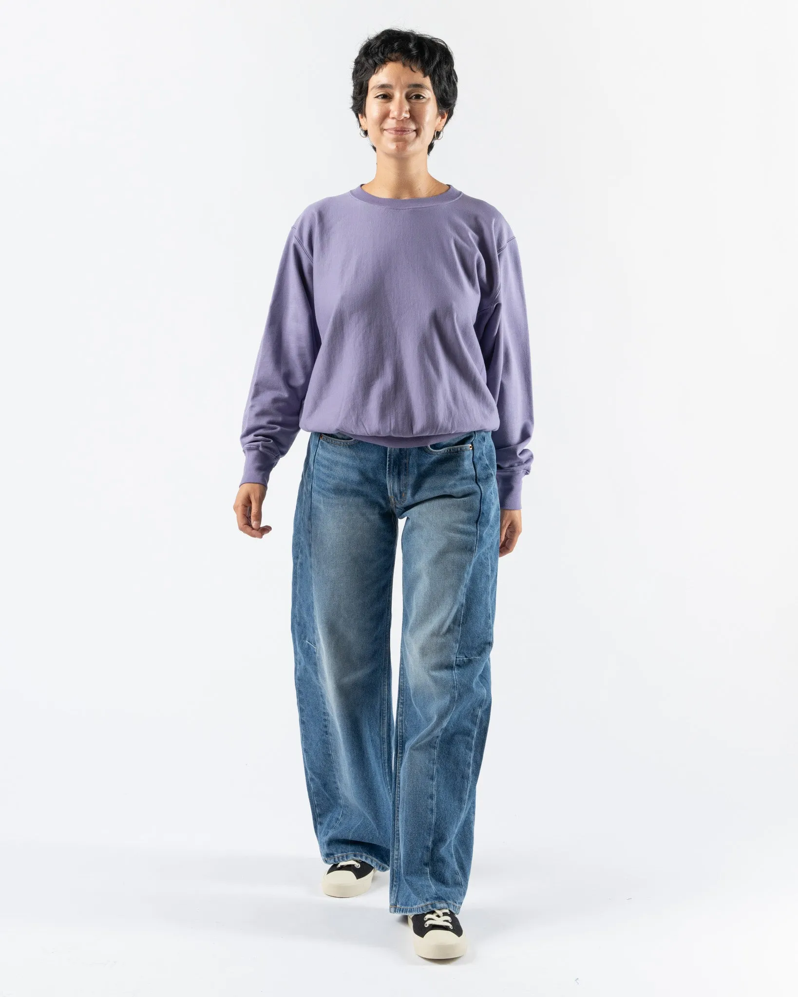 Auralee Elastic High Gauge Sweat Pullover in Purple