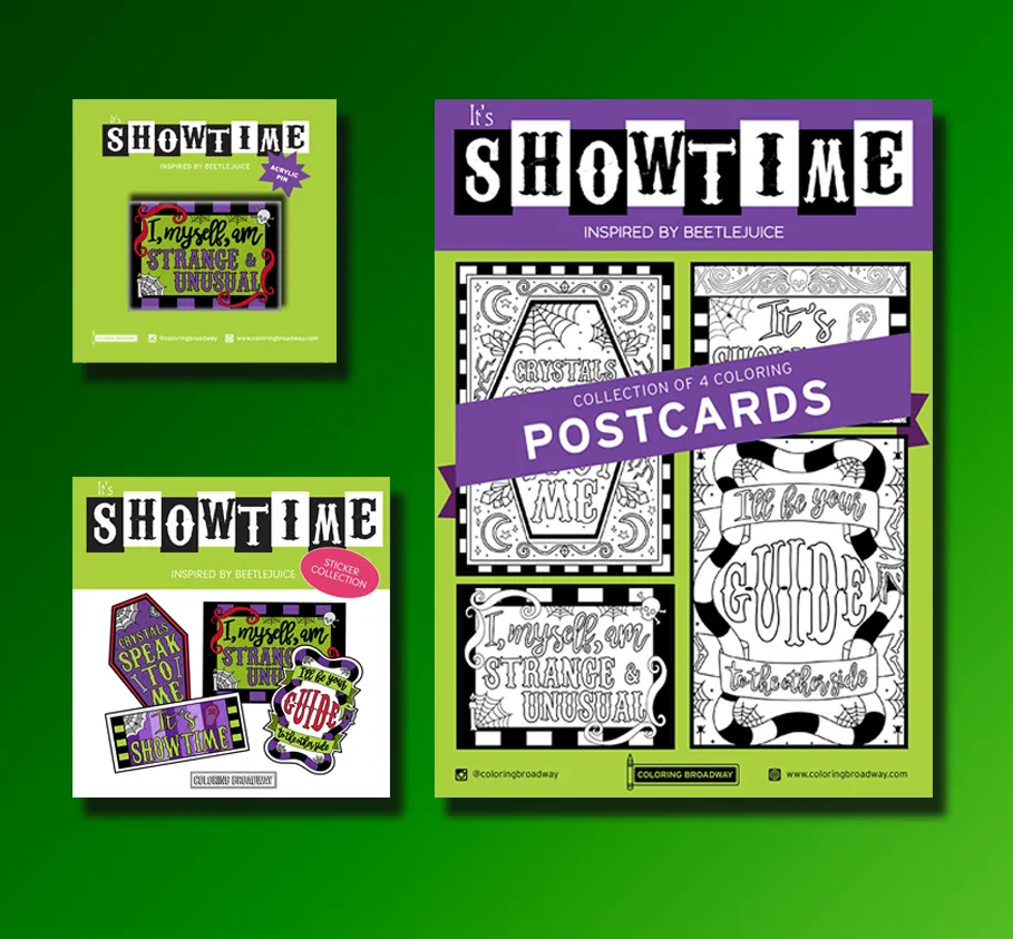 BEETLEJUICE "It's Showtime!"- COLOR IT, STICK IT, PIN IT BUNDLE