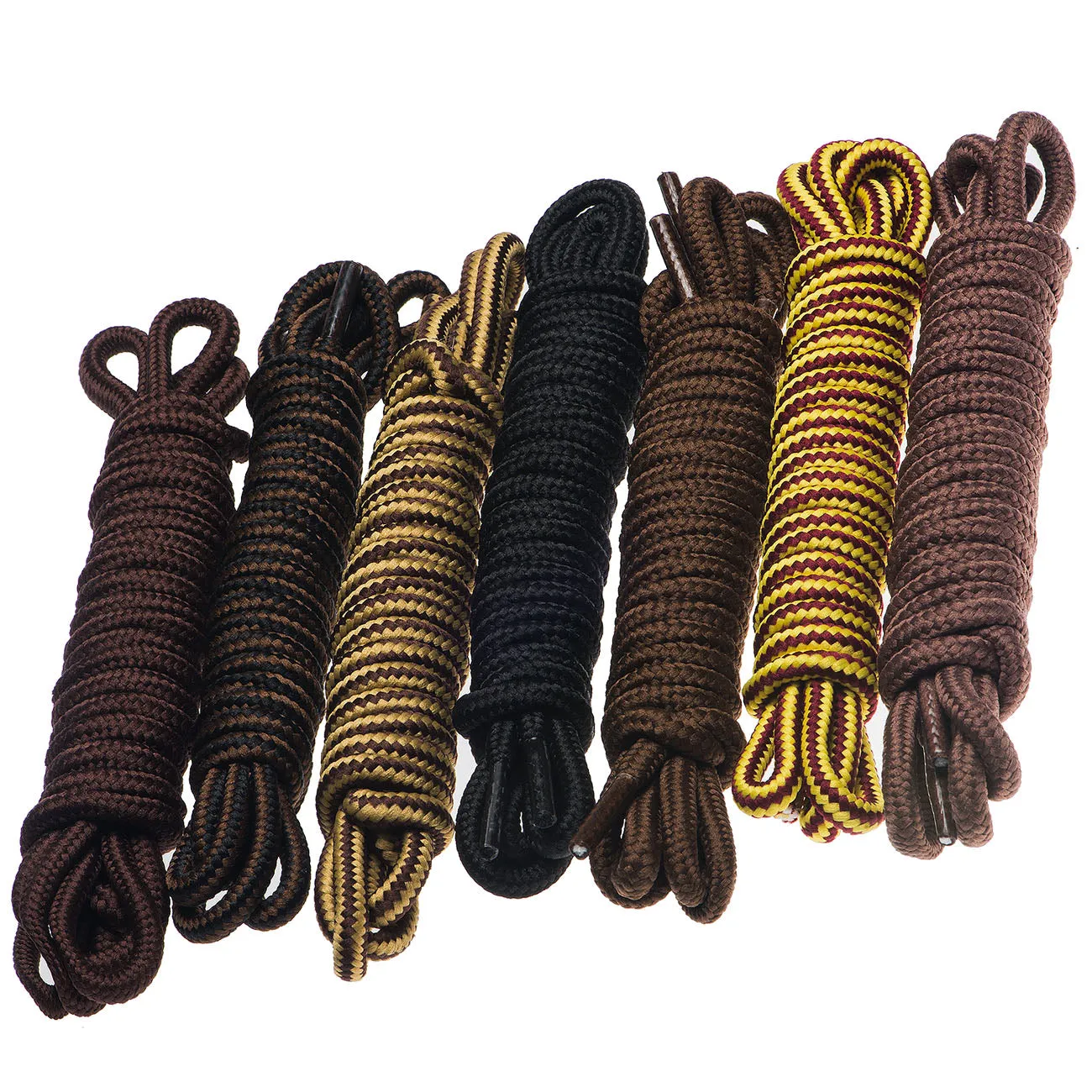 Birch's 1/5" Thick Tough and Heavy Duty Round Boot Shoelaces - Black Brown