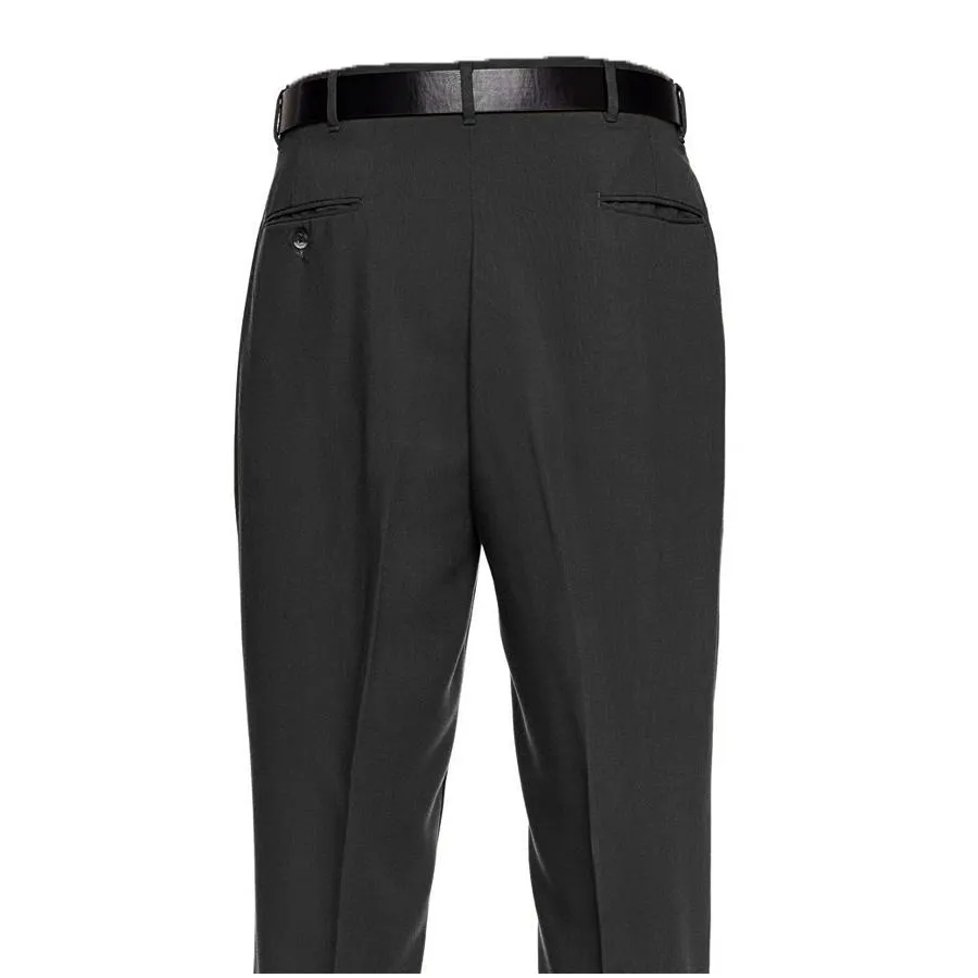 Boys Ryba Black Polyester Narrow Pants - Pleated Front - No Cuff