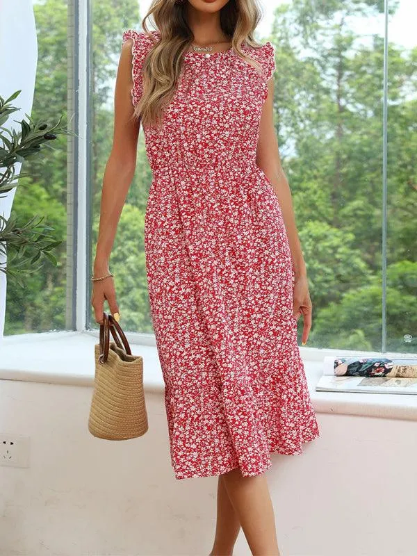 Chic Floral Sleeveless Dress for Effortless Sophistication