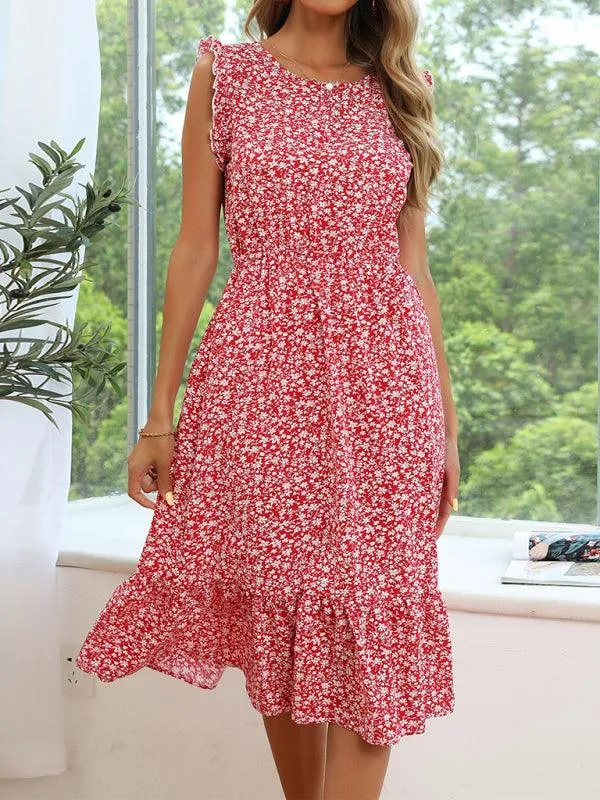 Chic Floral Sleeveless Dress for Effortless Sophistication