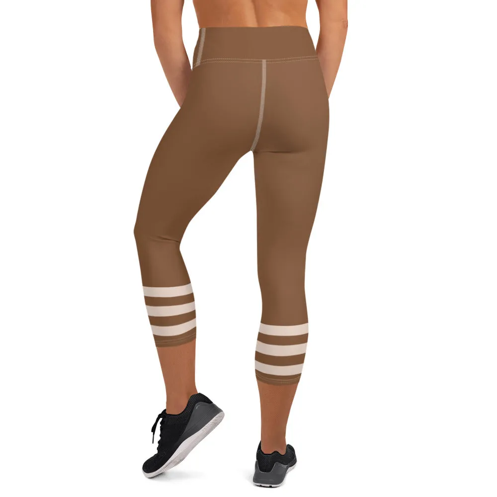 Descendants of the Island Leather and Pale Orange Capri Leggings