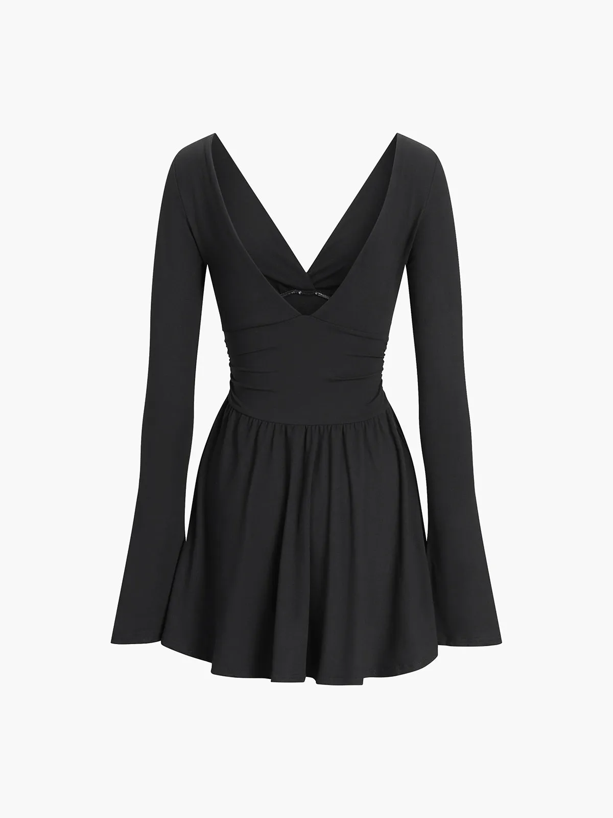 Effortless Plunge Graceful Skater Short Dress