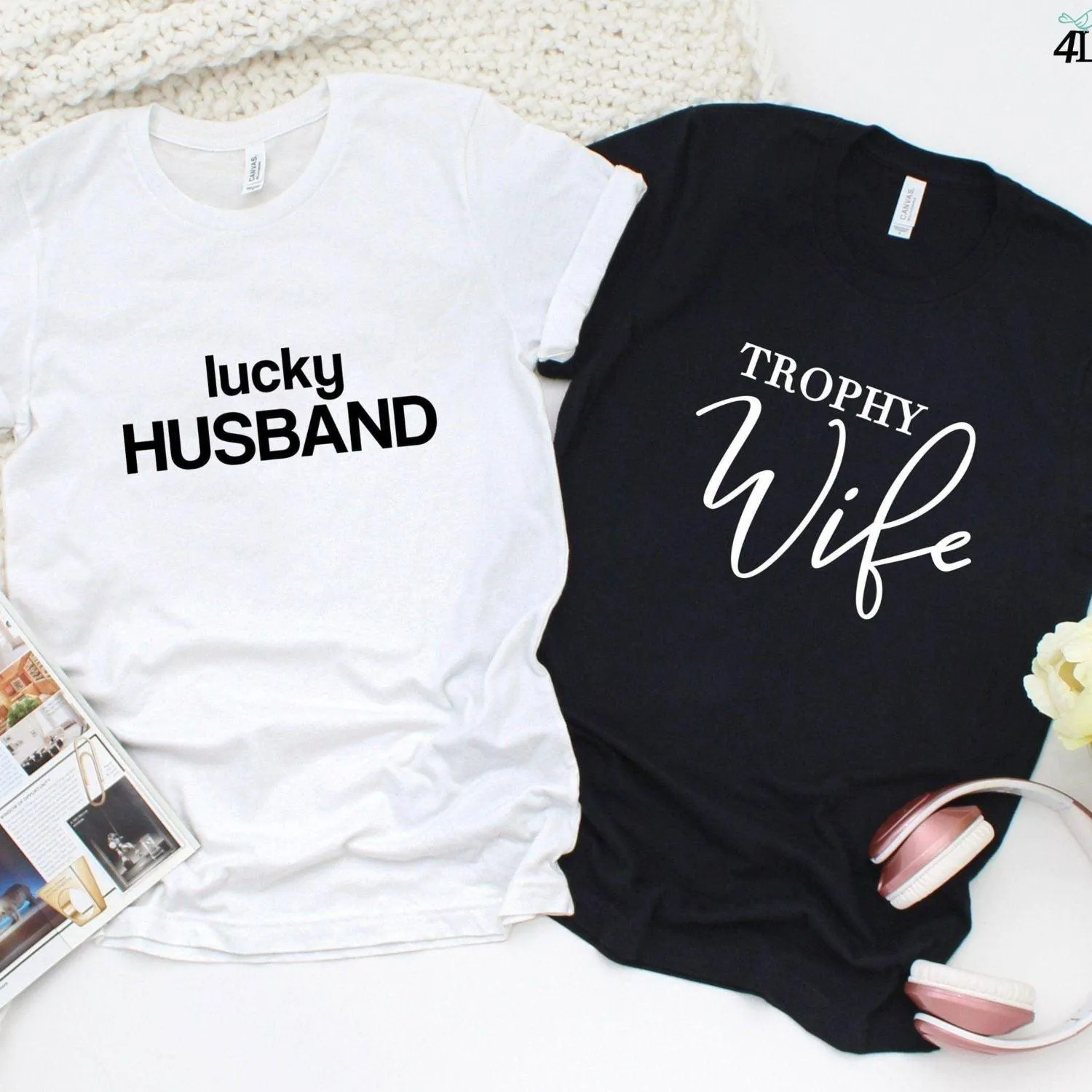 Gift Duo for Couples: Matching Outfits - Lucky Husband & Trophy Wife Outfit Set