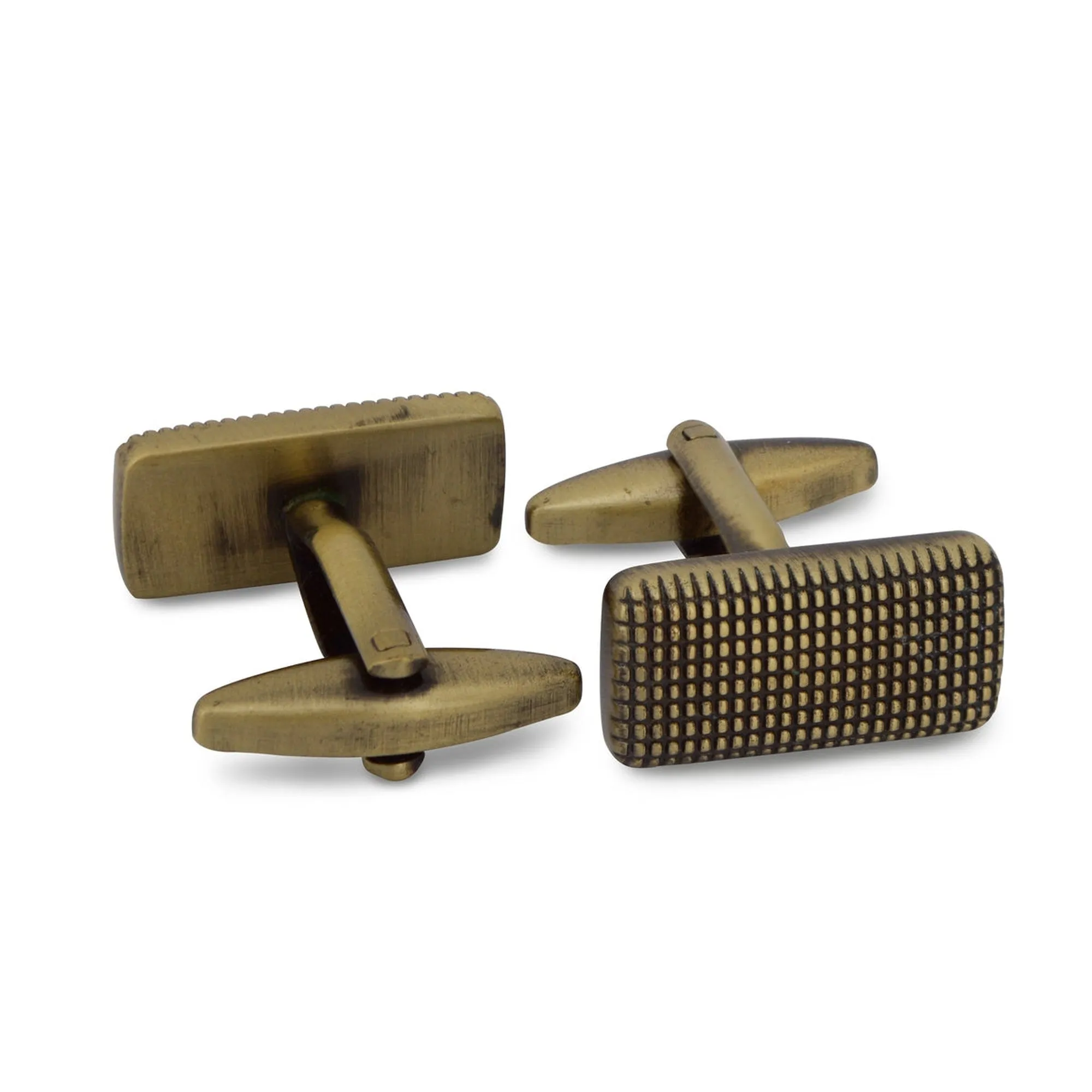 Gold Rectangle Grid Cufflink (Online Exclusive)