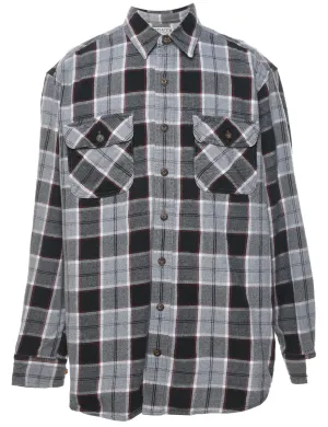 Grey, Black & White Classic Checked Shirt - L