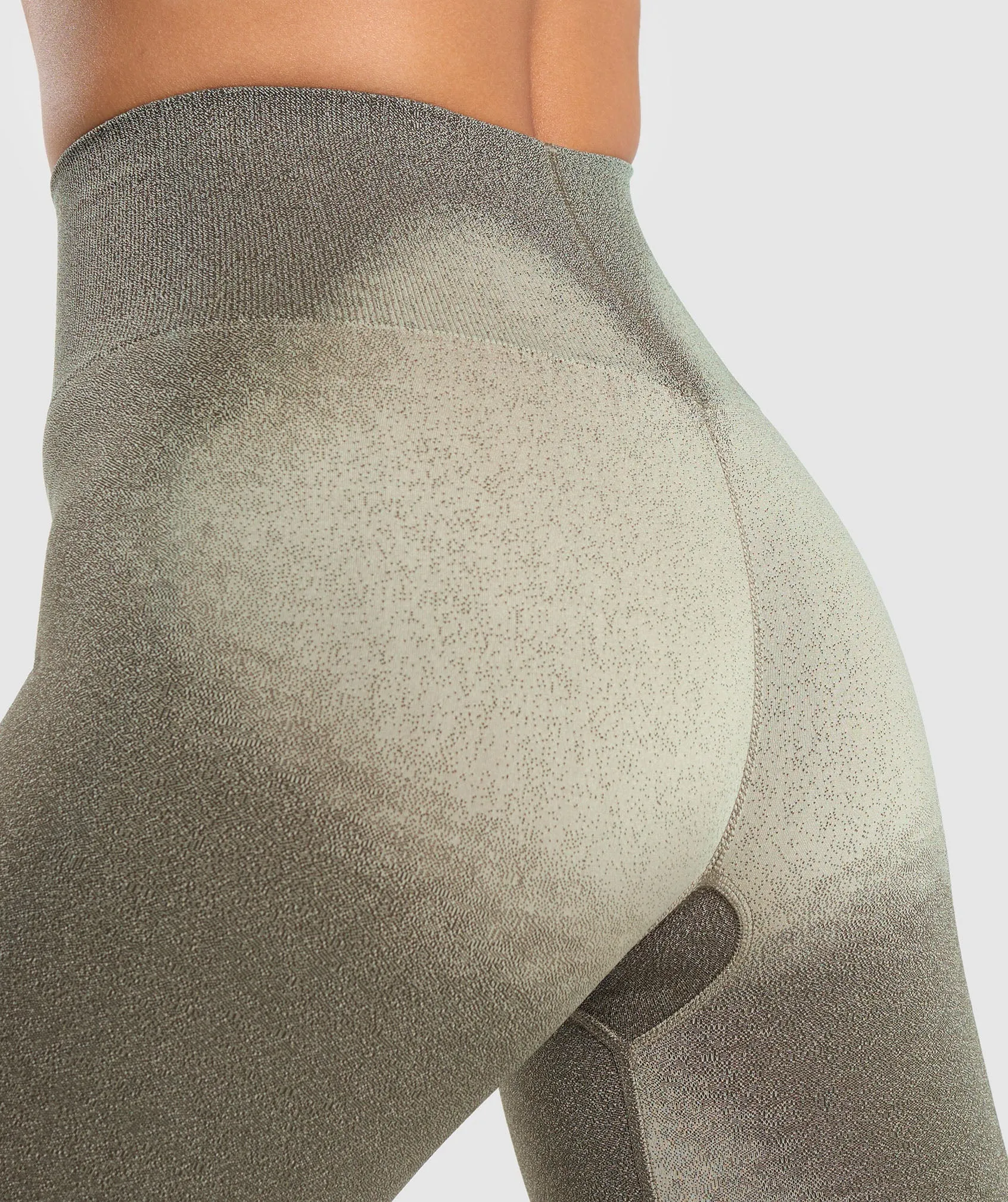 Gymshark Blur Seamless Flared Leggings - Base Green/Chalk Green