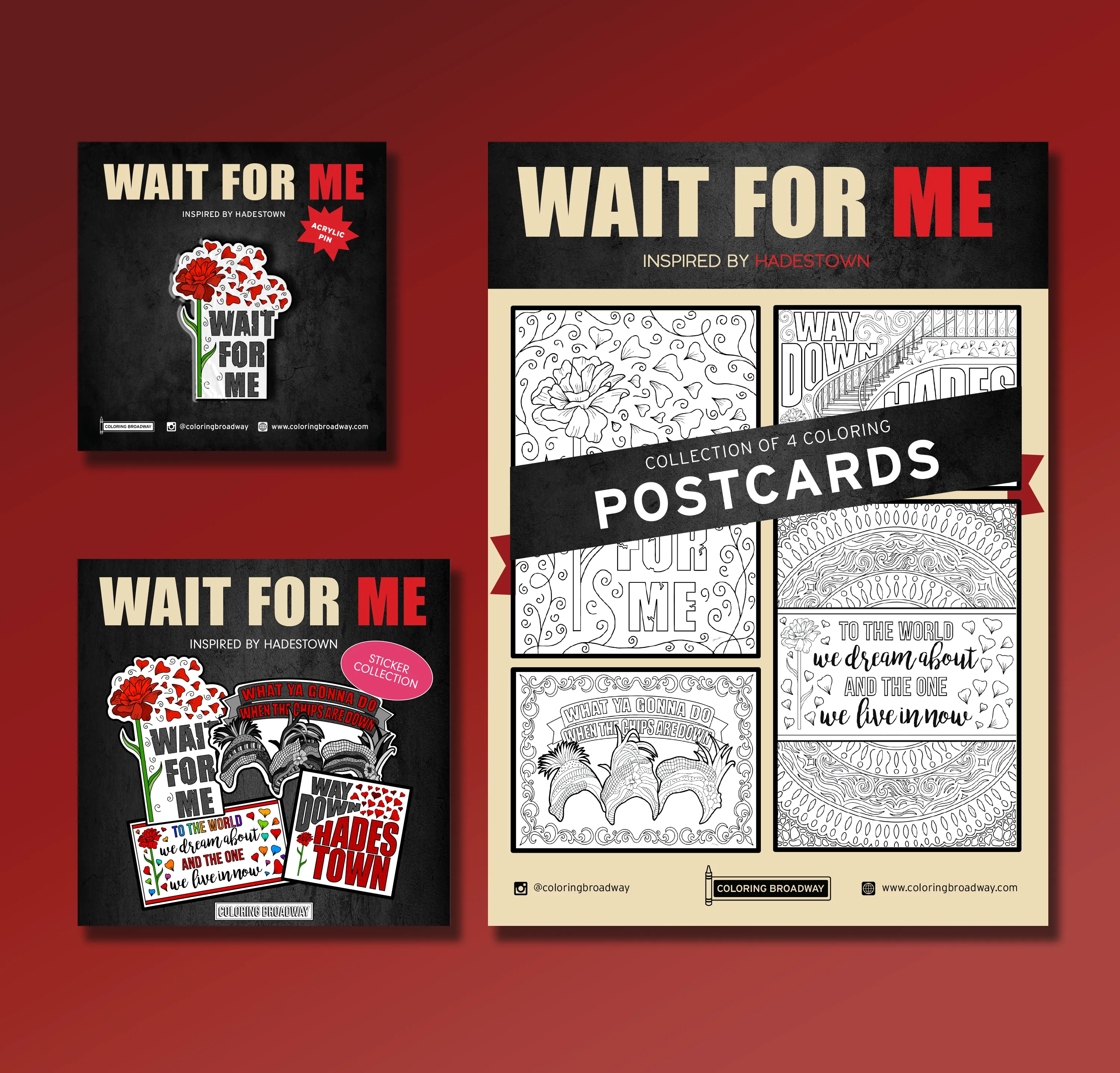 HADESTOWN "Wait For Me"- COLOR IT, STICK IT, PIN IT BUNDLE