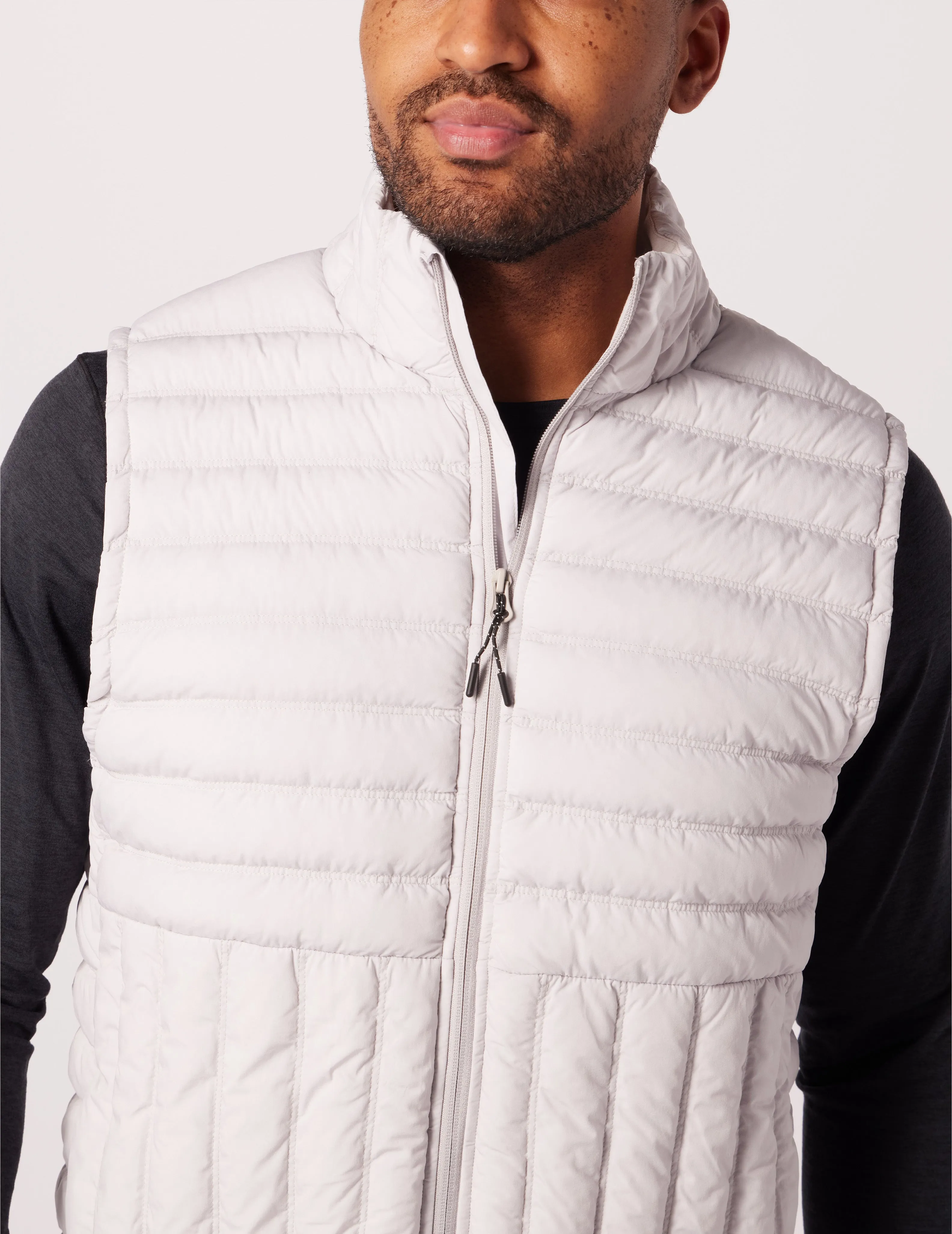 Hybrid Puffer Vest: Ash Grey