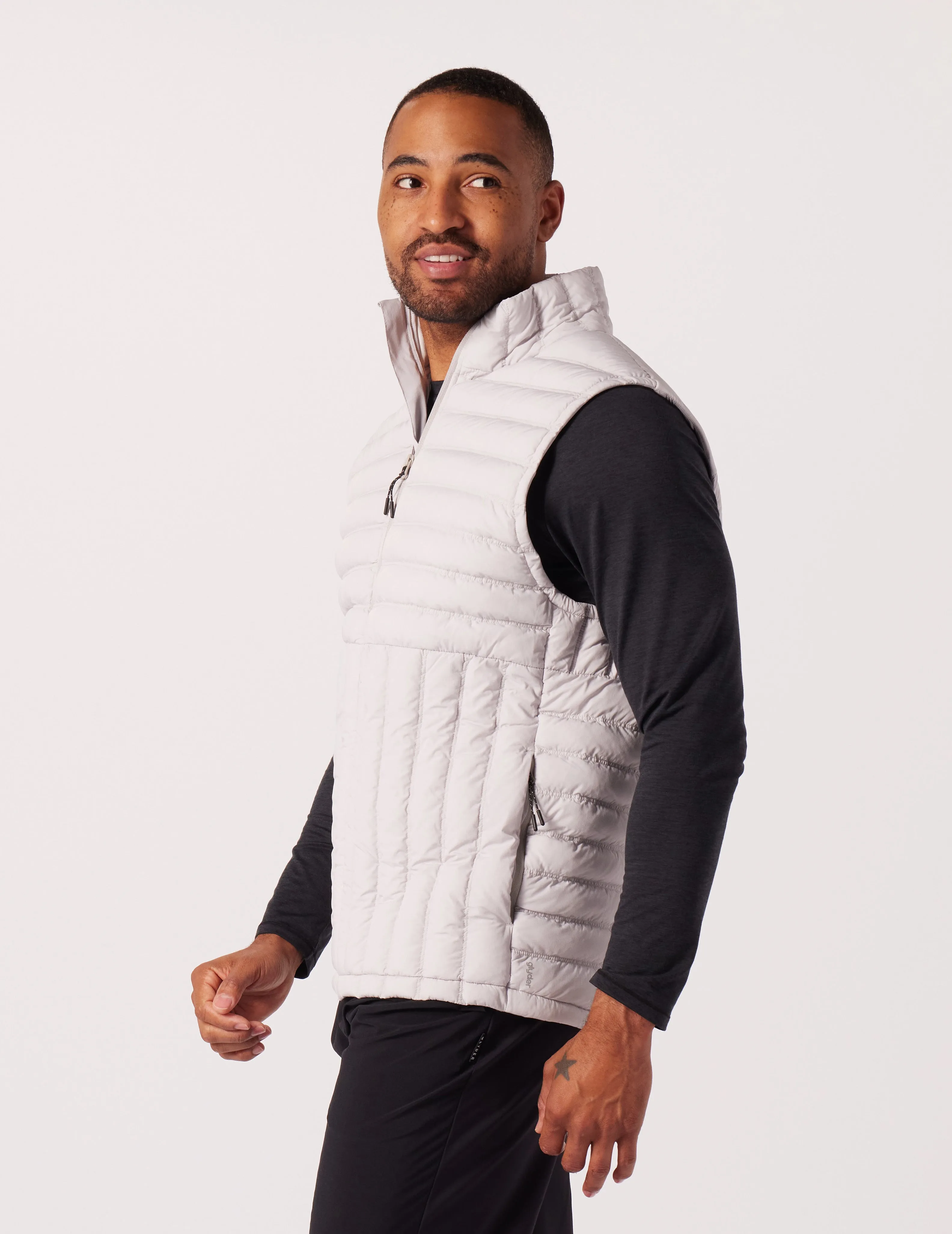 Hybrid Puffer Vest: Ash Grey