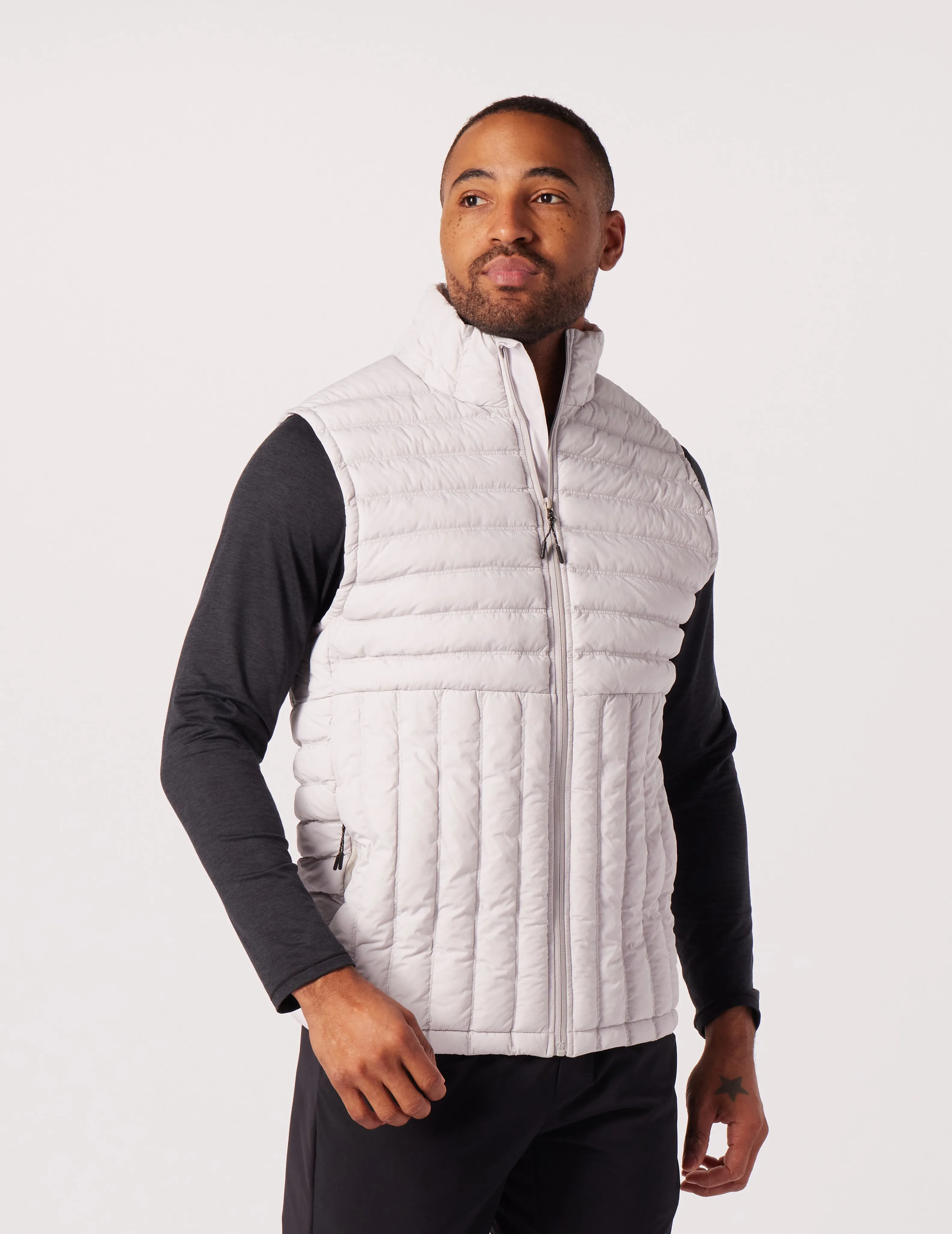 Hybrid Puffer Vest: Ash Grey