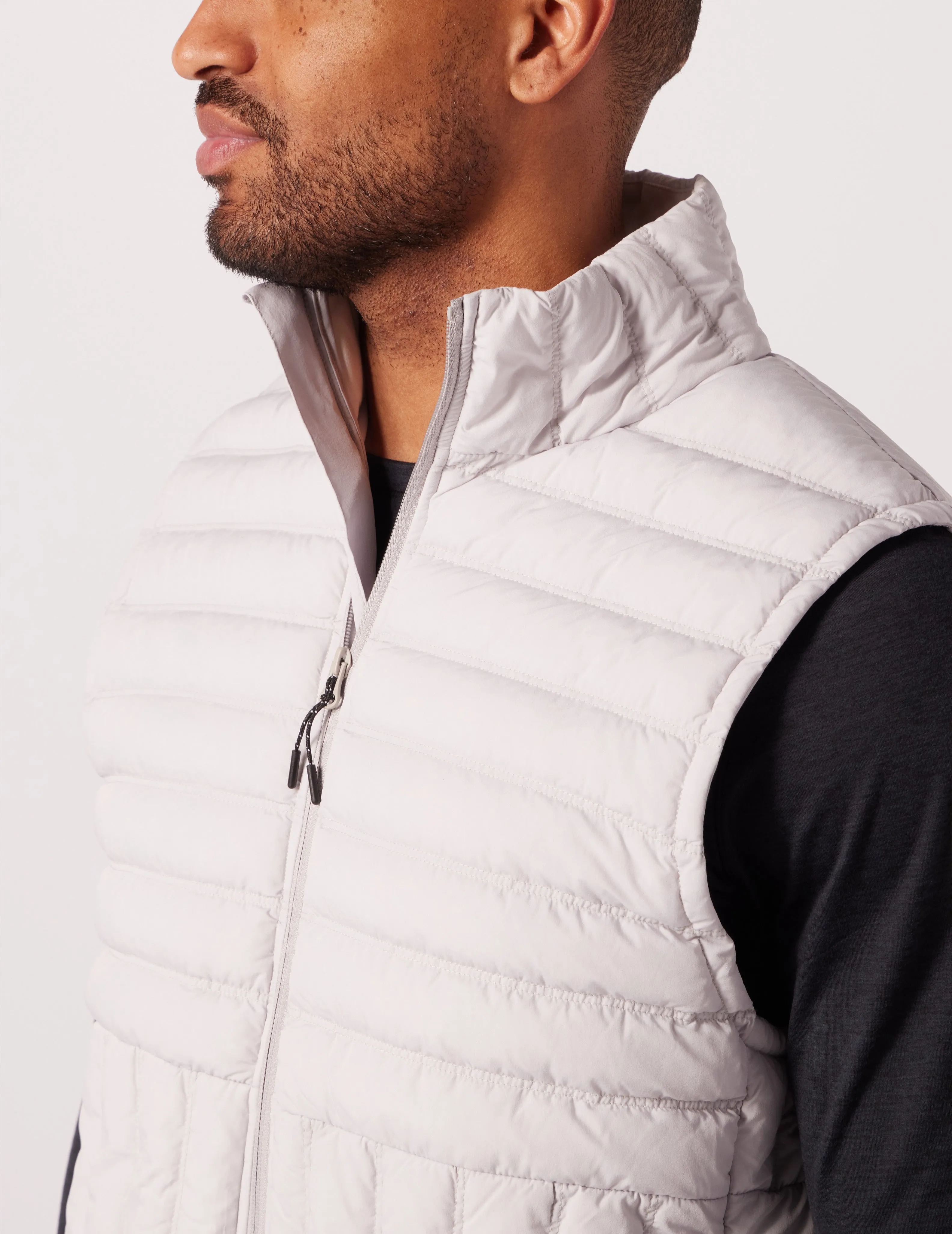 Hybrid Puffer Vest: Ash Grey