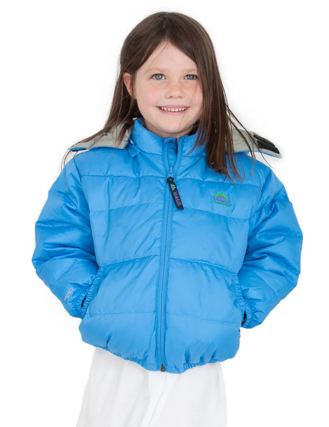 Kids Down Hooded Jacket - Azure