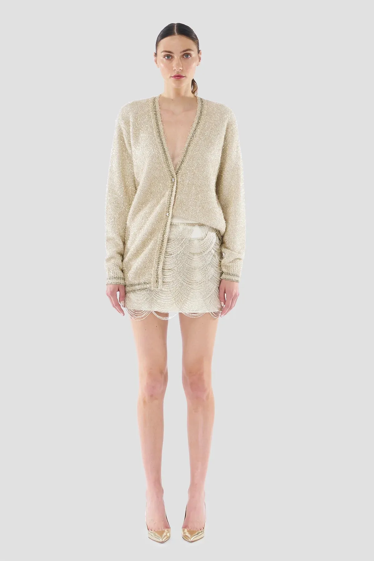 LE SUPERBE~ Gold/Tinsel cardigan