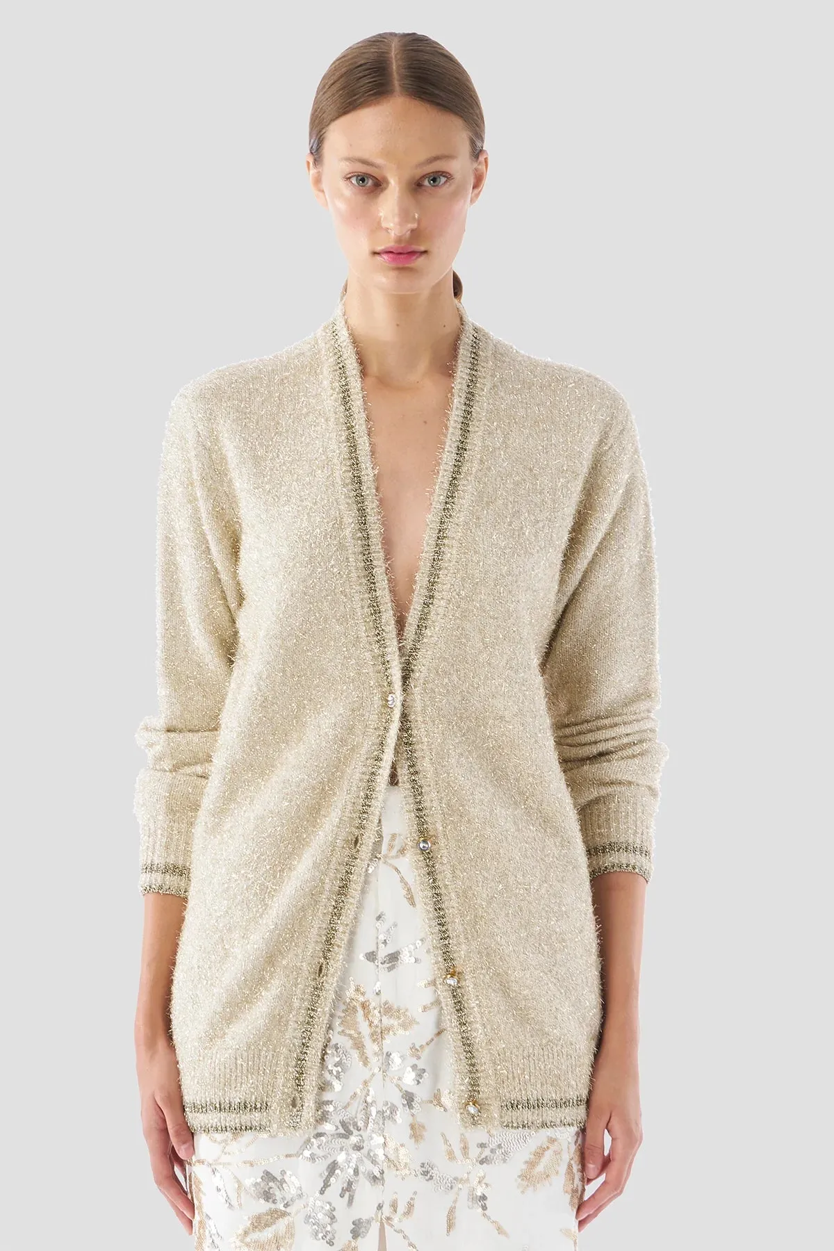 LE SUPERBE~ Gold/Tinsel cardigan