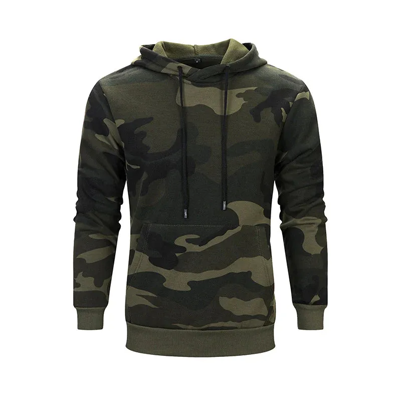 Men's Casual Camouflage Pattern Long-Sleeved Hoodies