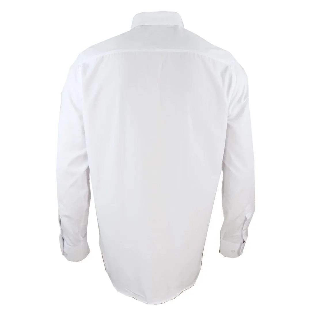 Mens Club Collar Shirt With Bar Poplin Pin White Black 1920s Peaky Blinders