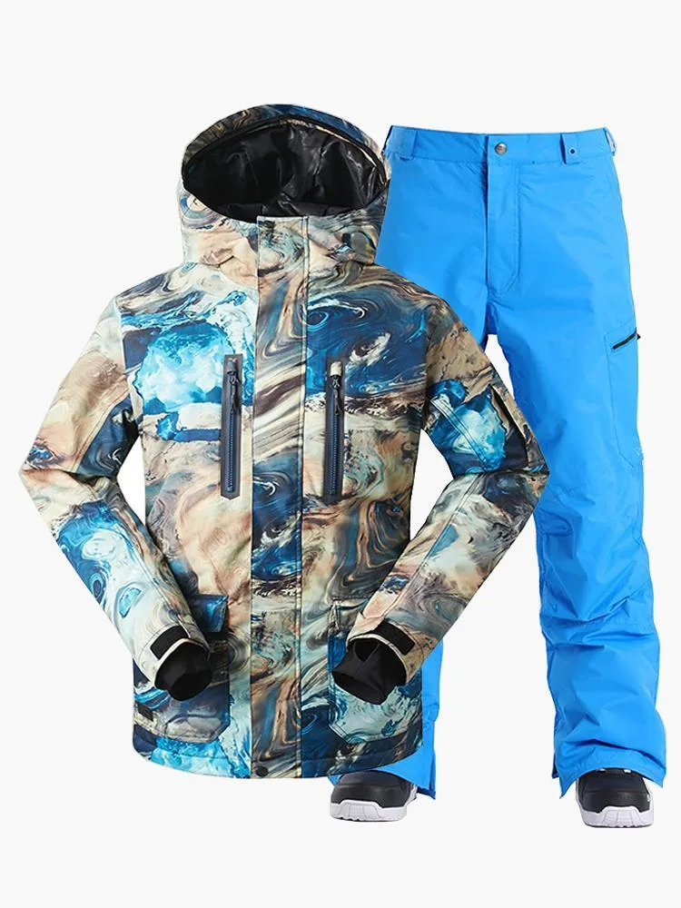 Men's Snowboard Jacket Suit Colorful High Windproof Waterproof Winter Ski Jacket set