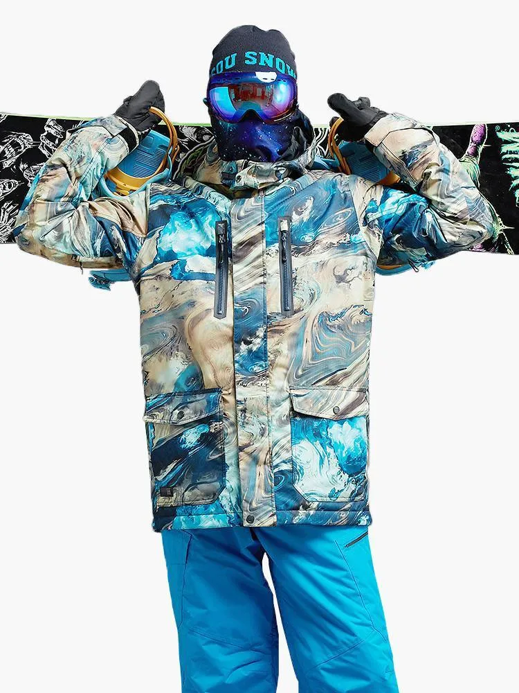 Men's Snowboard Jacket Suit Colorful High Windproof Waterproof Winter Ski Jacket set