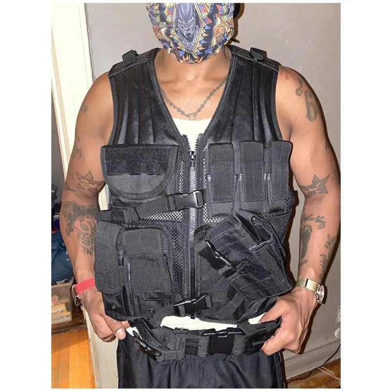 Multi-Purpose Tactical Molle Vest TL-49 BLACK