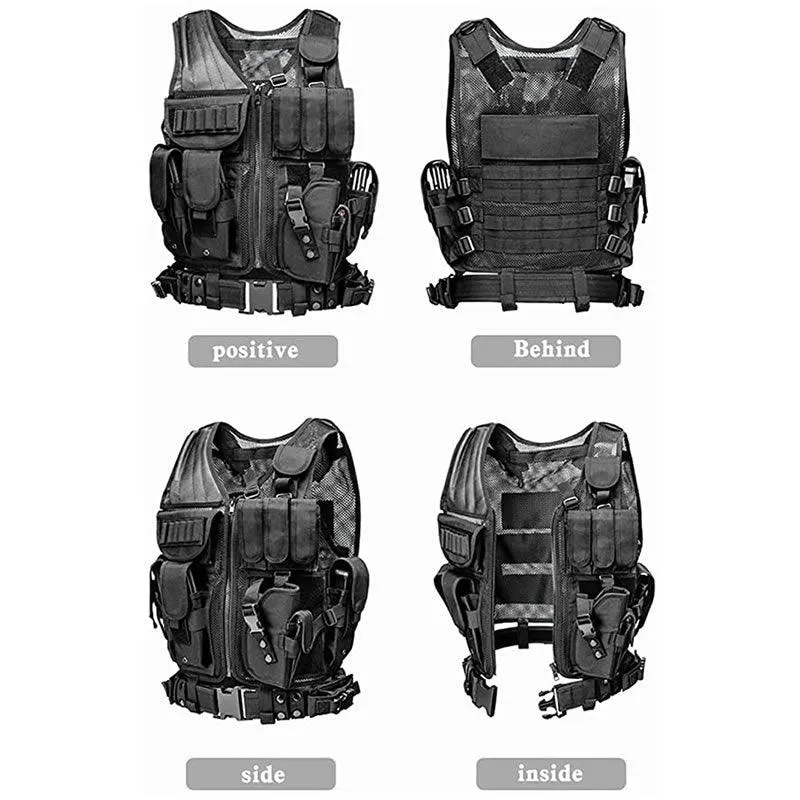 Multi-Purpose Tactical Molle Vest TL-49 BLACK