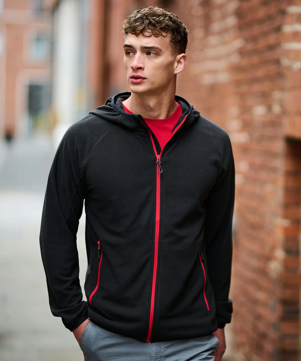 Navigate full zip-fleece | Black/Classic Red