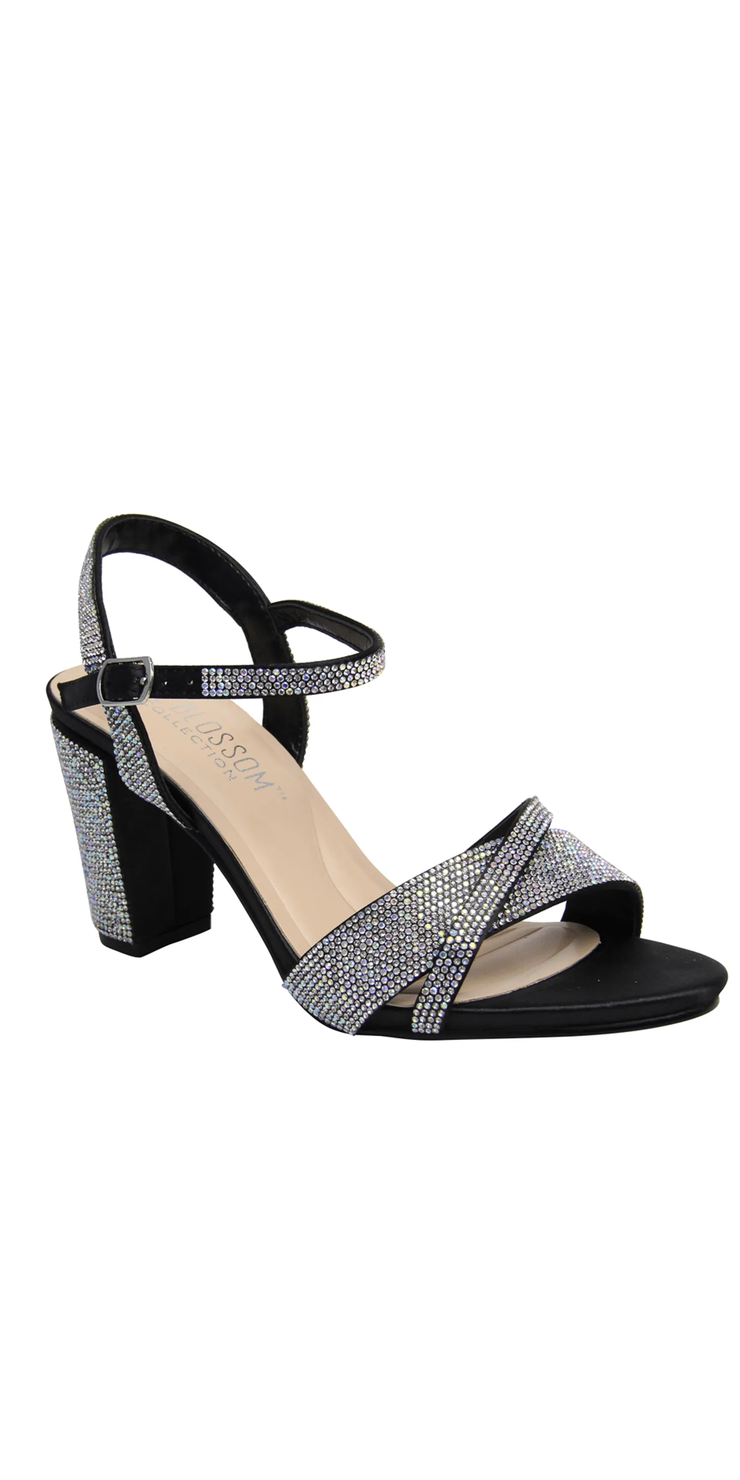 Nicky 21 Mid Heel Rhinestone Ankle Strap Sandal