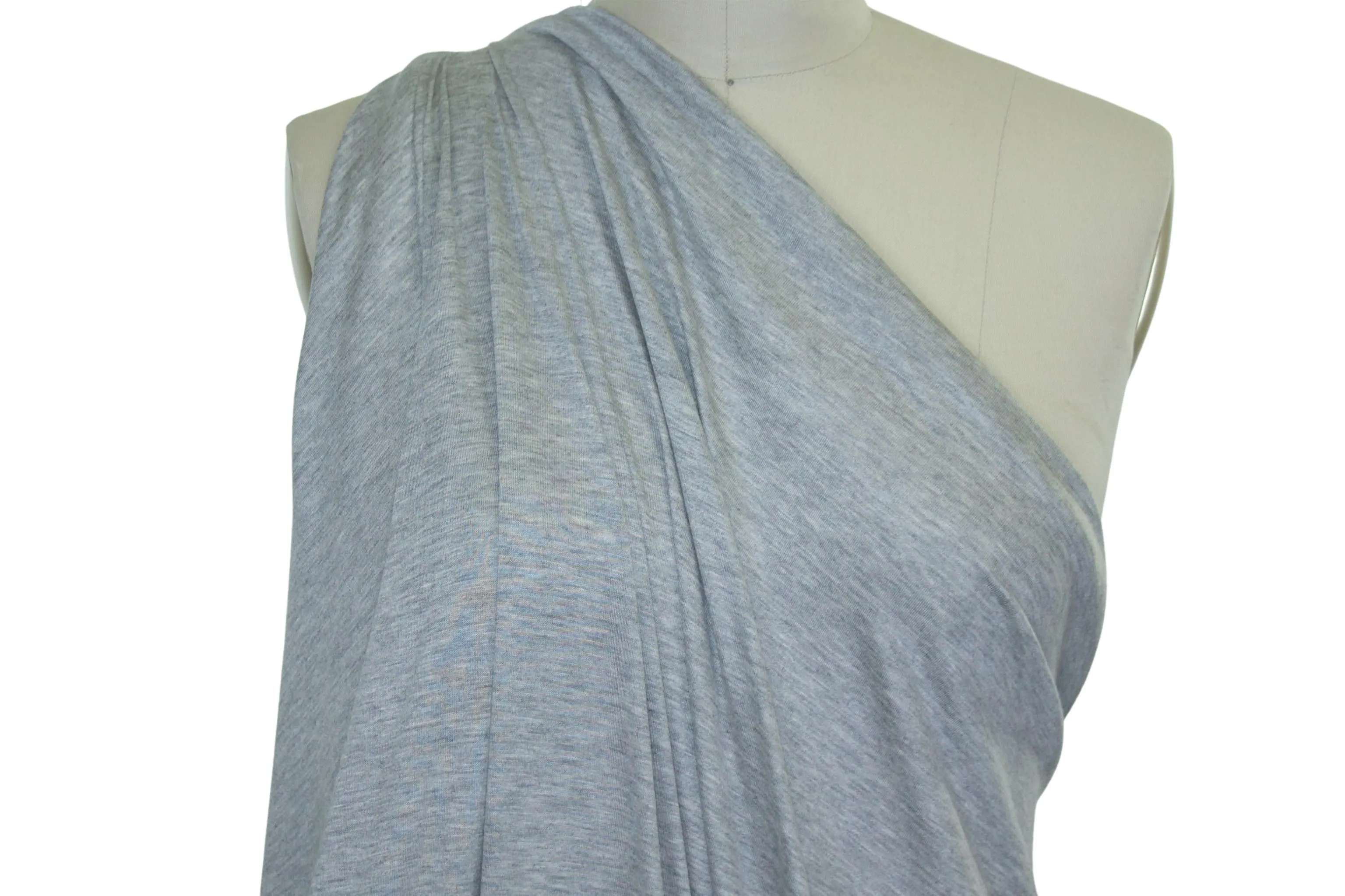 NY Designer Soft Rayon Jersey - Heathered Light Gray