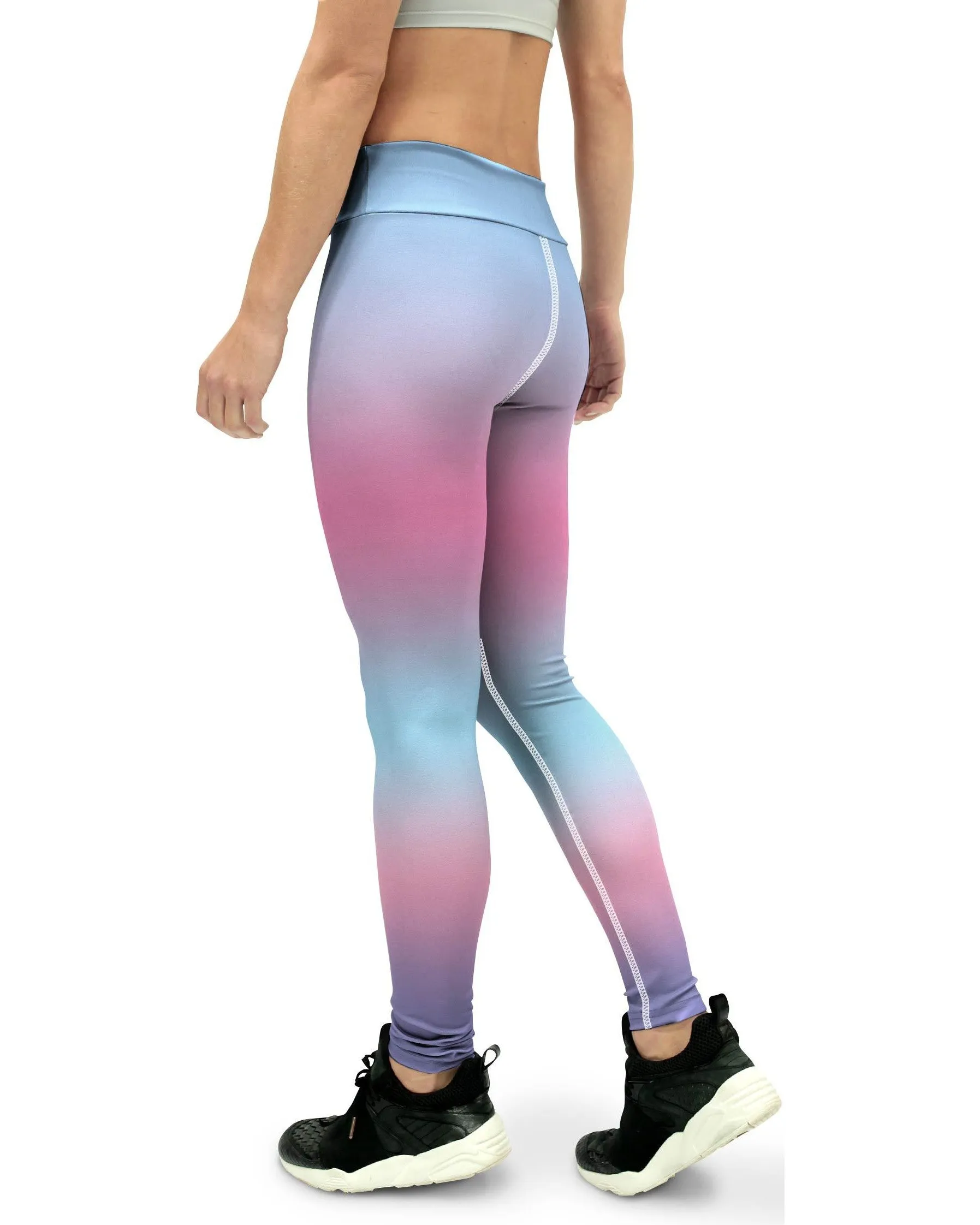 Ombre Rainbow Pastel Blue & Pink Yoga Pants