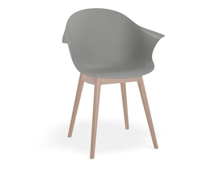 Pebble Armchair Grey with Shell Seat - Pyramid Fixed Base