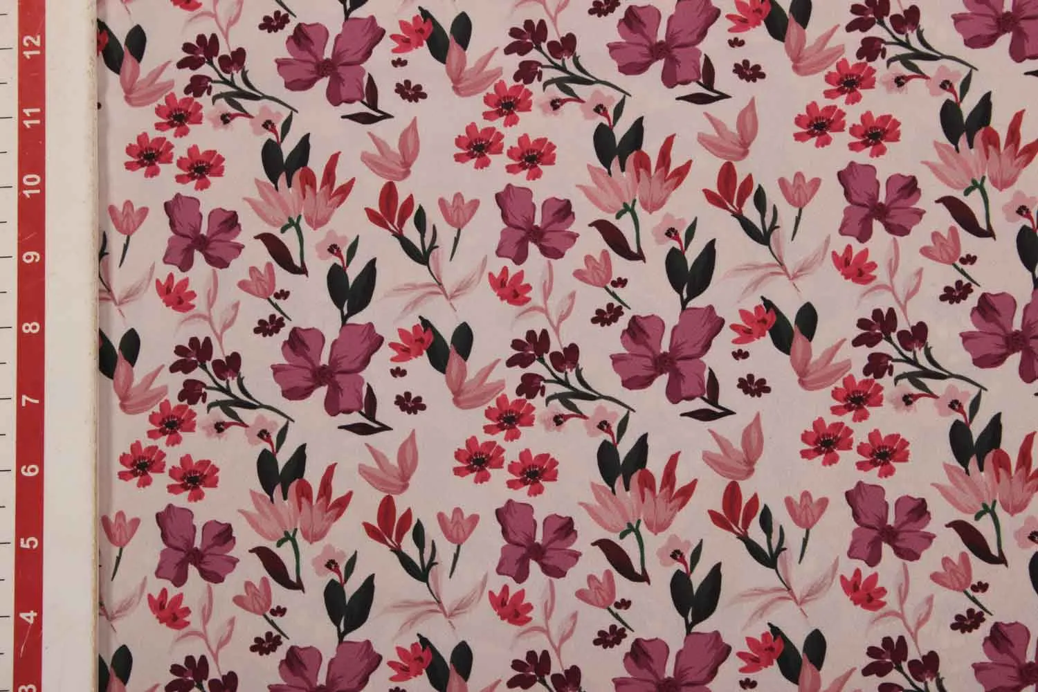 Pink Printed Crepe Fabric