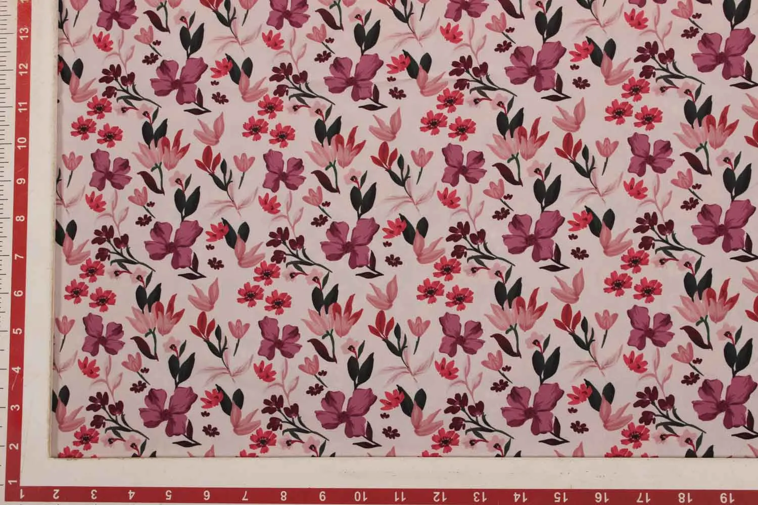 Pink Printed Crepe Fabric