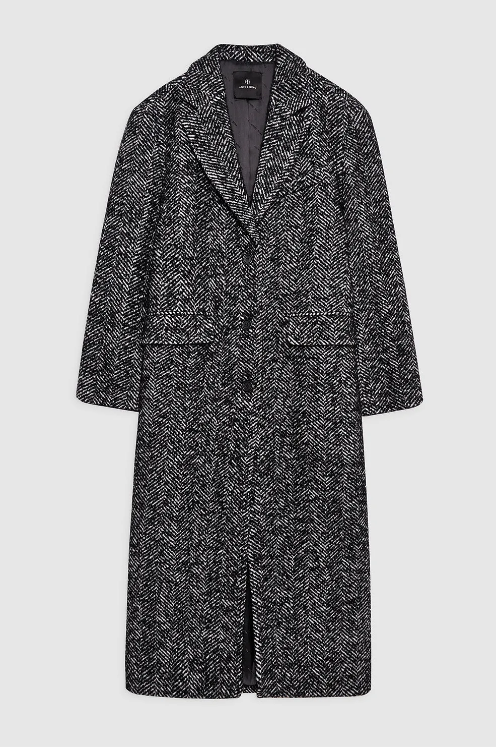 Quinn Coat - Black And White Tweed