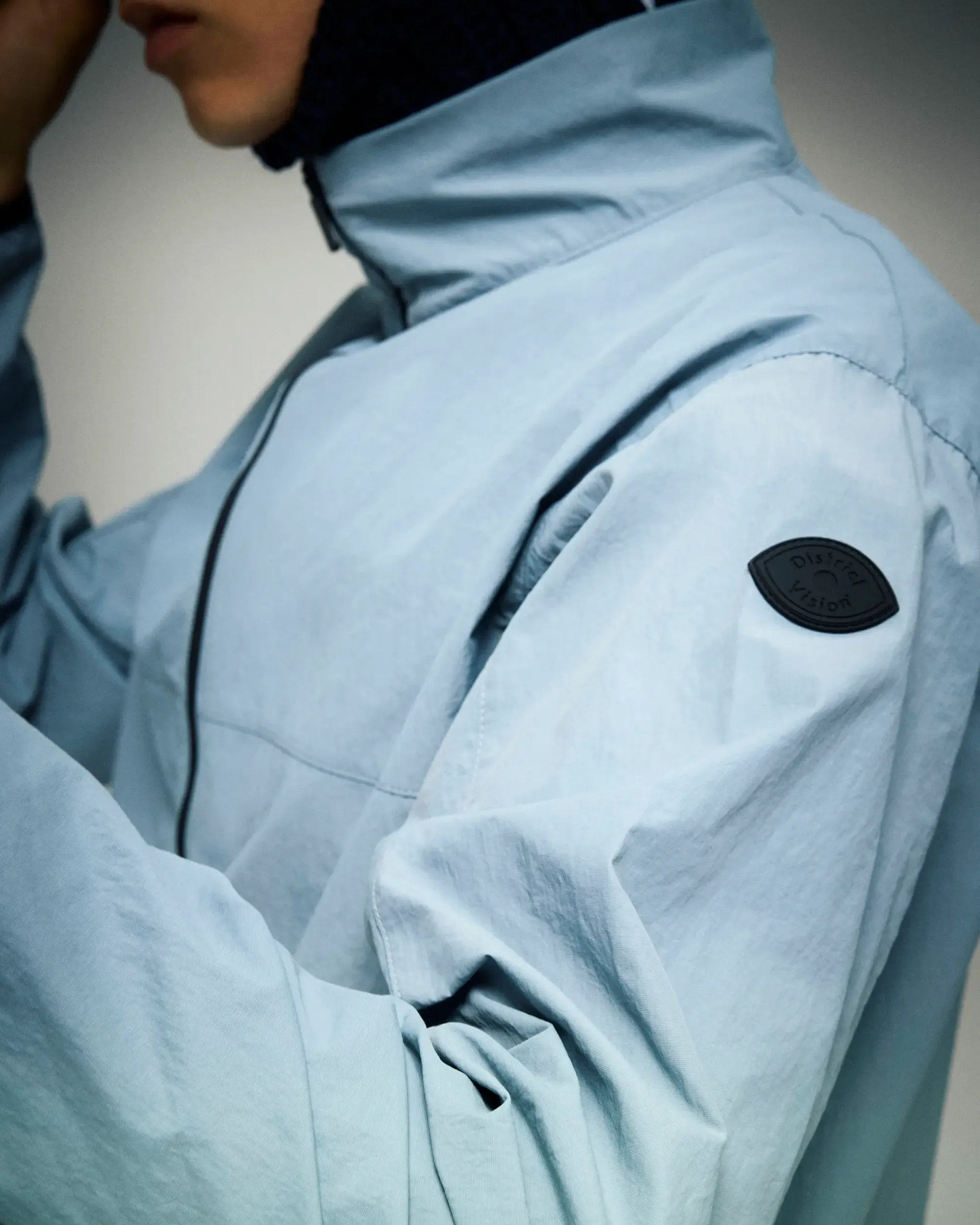 Recycled Half-Zip Shell Jacket - Pale Blue