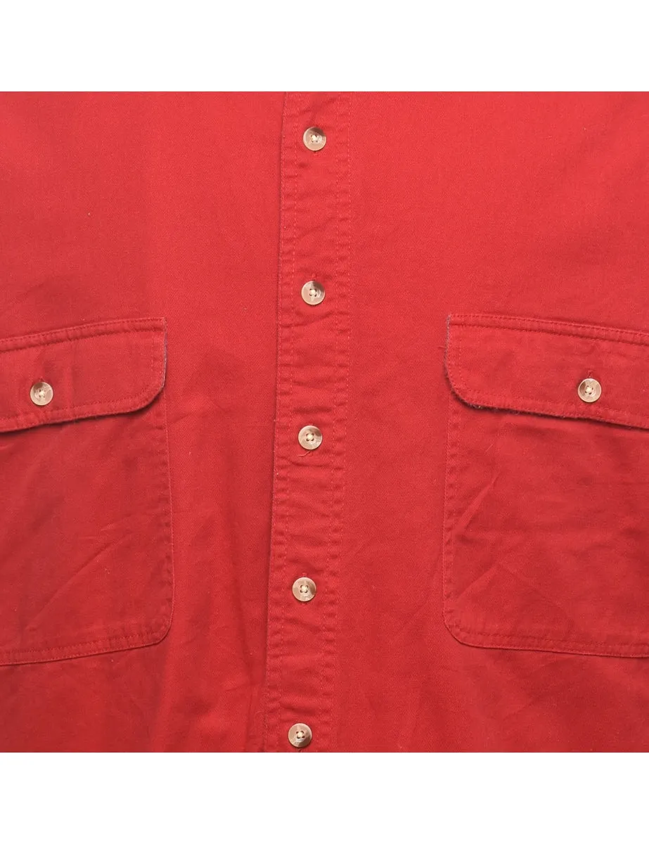 Red Classic Denim Shirt - L