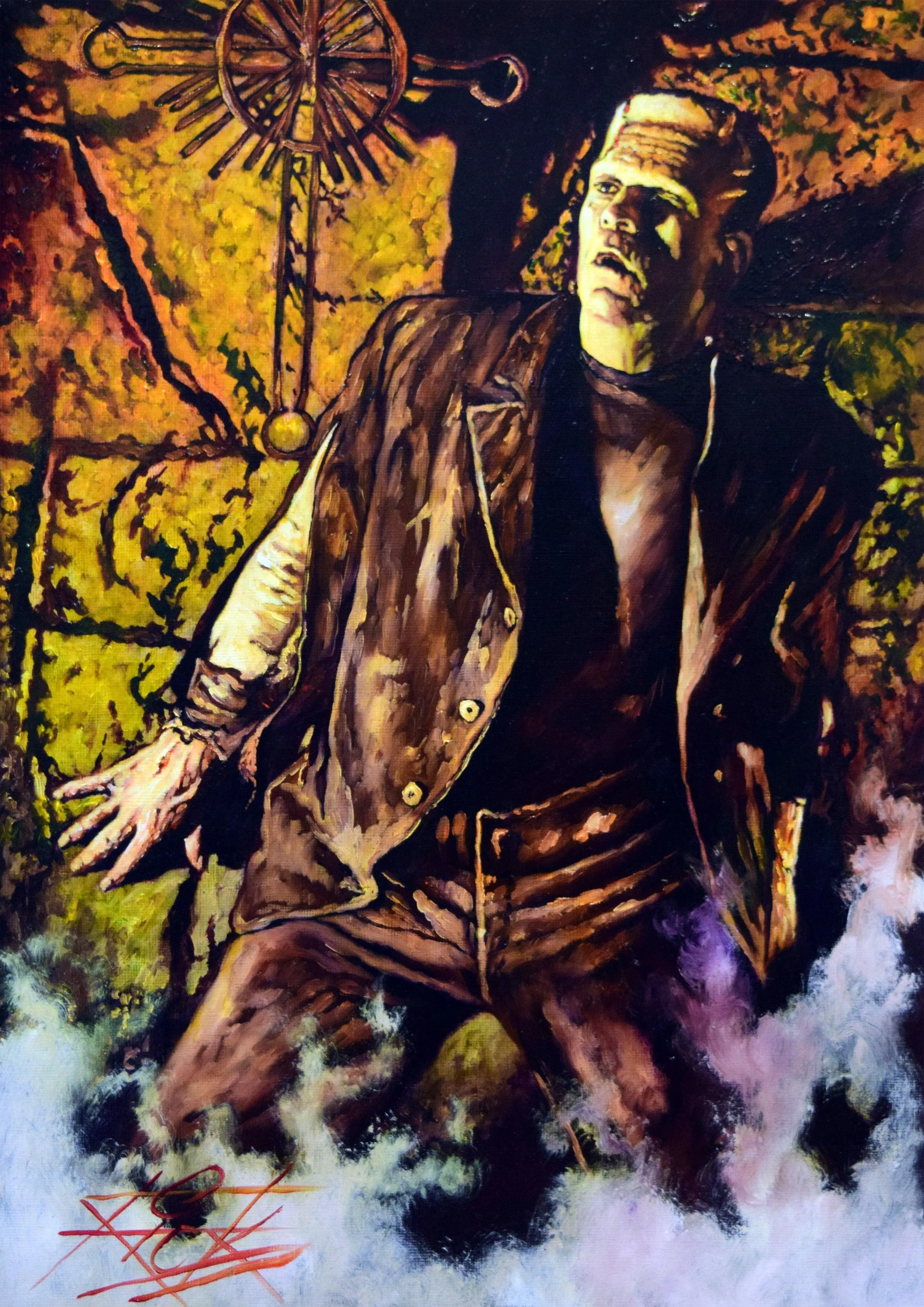 Rick Melton - Frankenstein Fire - Classic Horror - Art Print