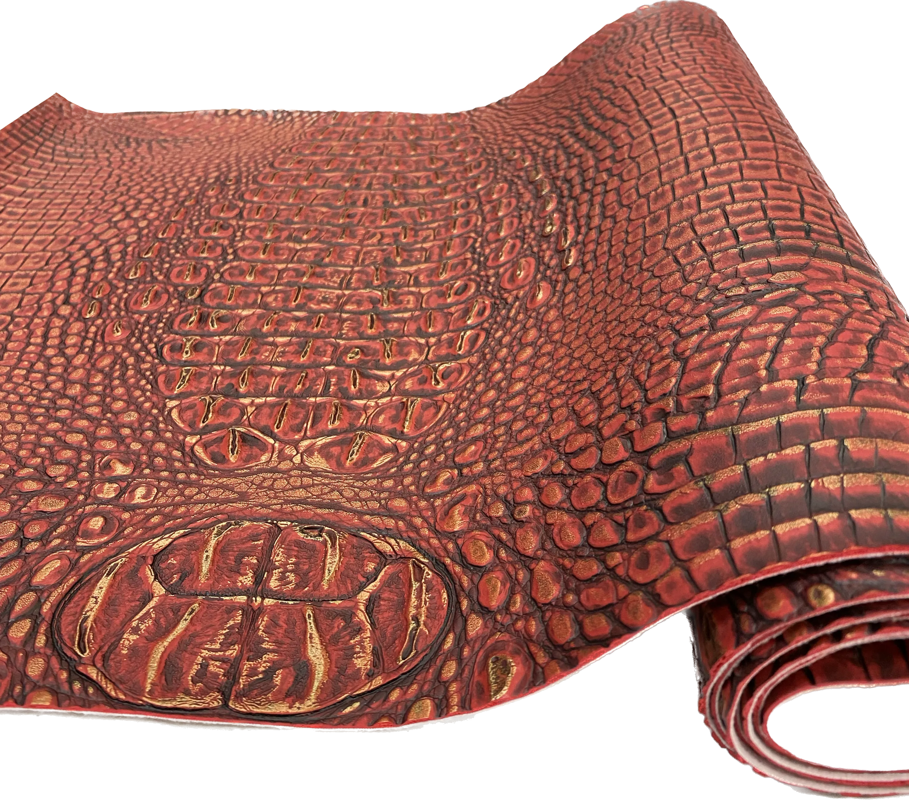 Rose Bronze Metallic Caiman Gator Vinyl / 30 Yard Roll