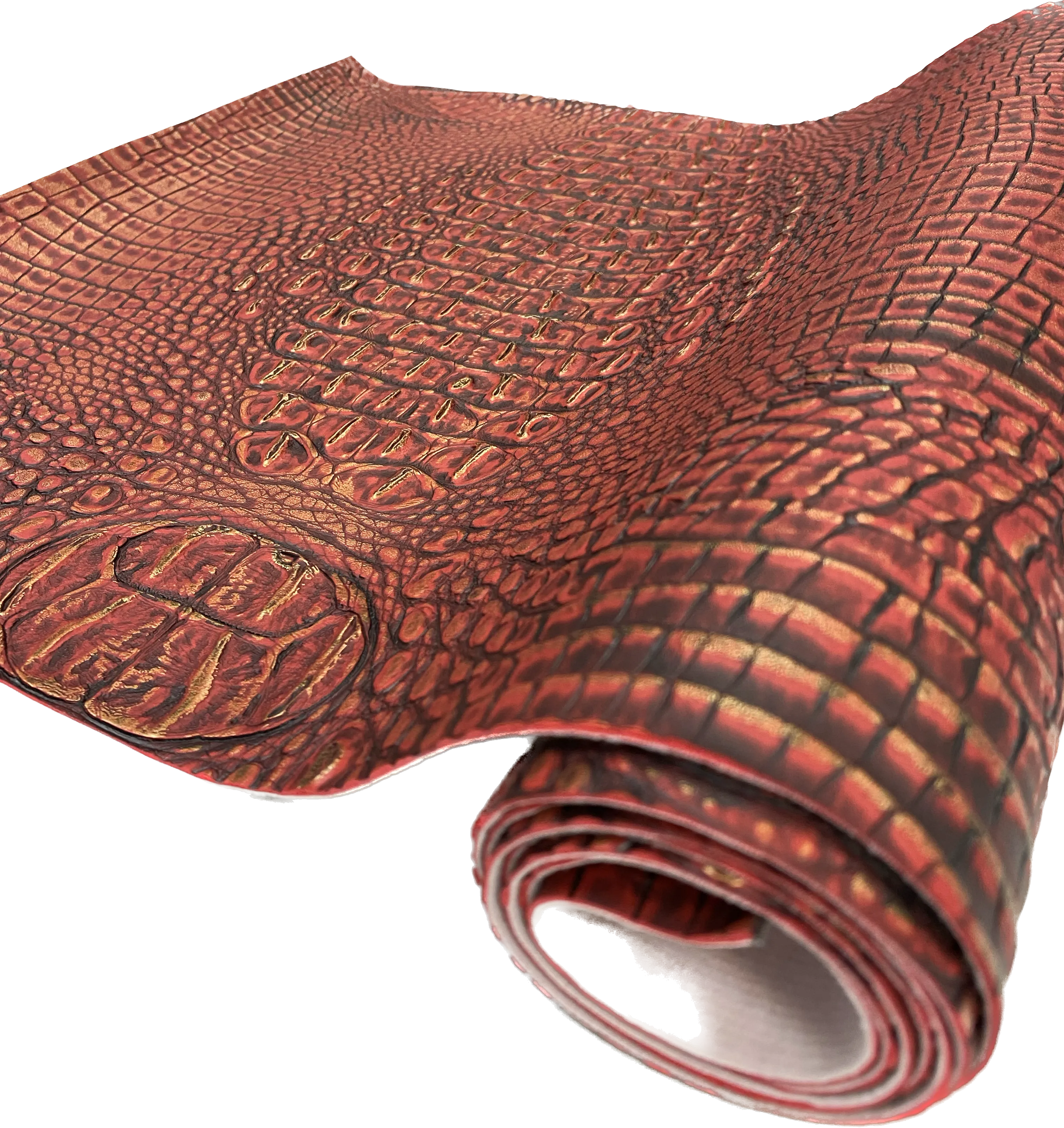 Rose Bronze Metallic Caiman Gator Vinyl / 30 Yard Roll