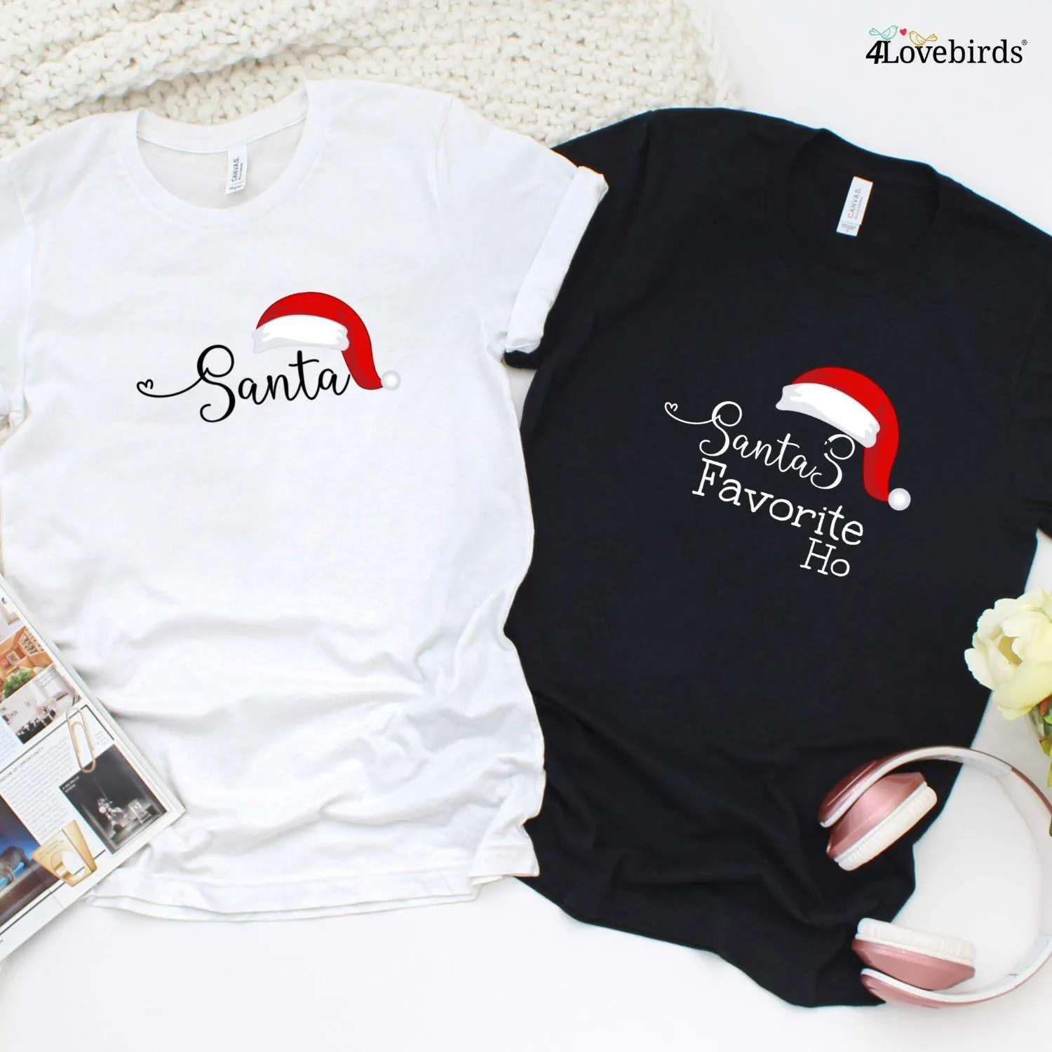 Santa & Santa's Favorite Ho Matching Christmas Set: Outfits for Couples!