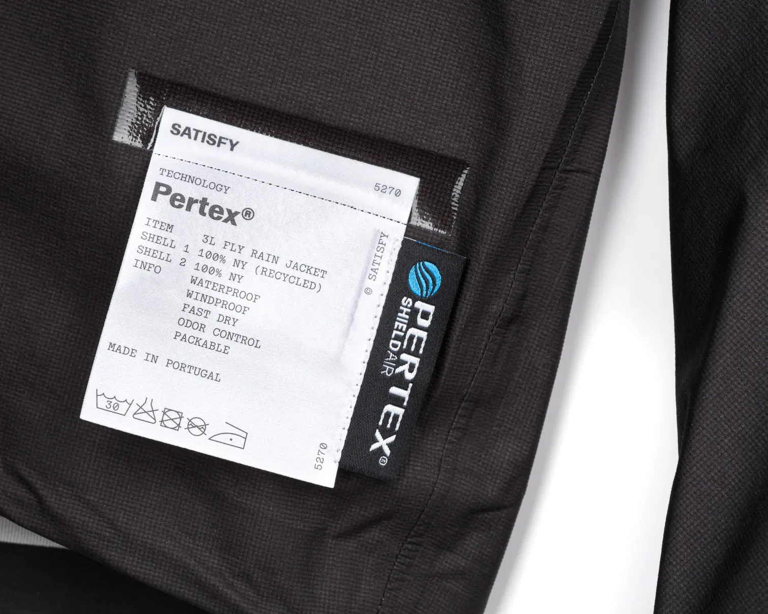 Satisfy Pertex 3L Fly Rain Jacket Black