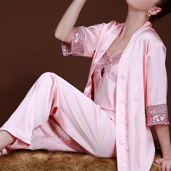 Silky Soft Embroider Sleepwear Suit