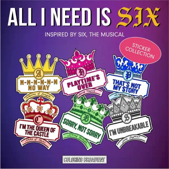 SIX "All I Need is Six" - COLOR IT, STICK IT, PIN IT BUNDLE