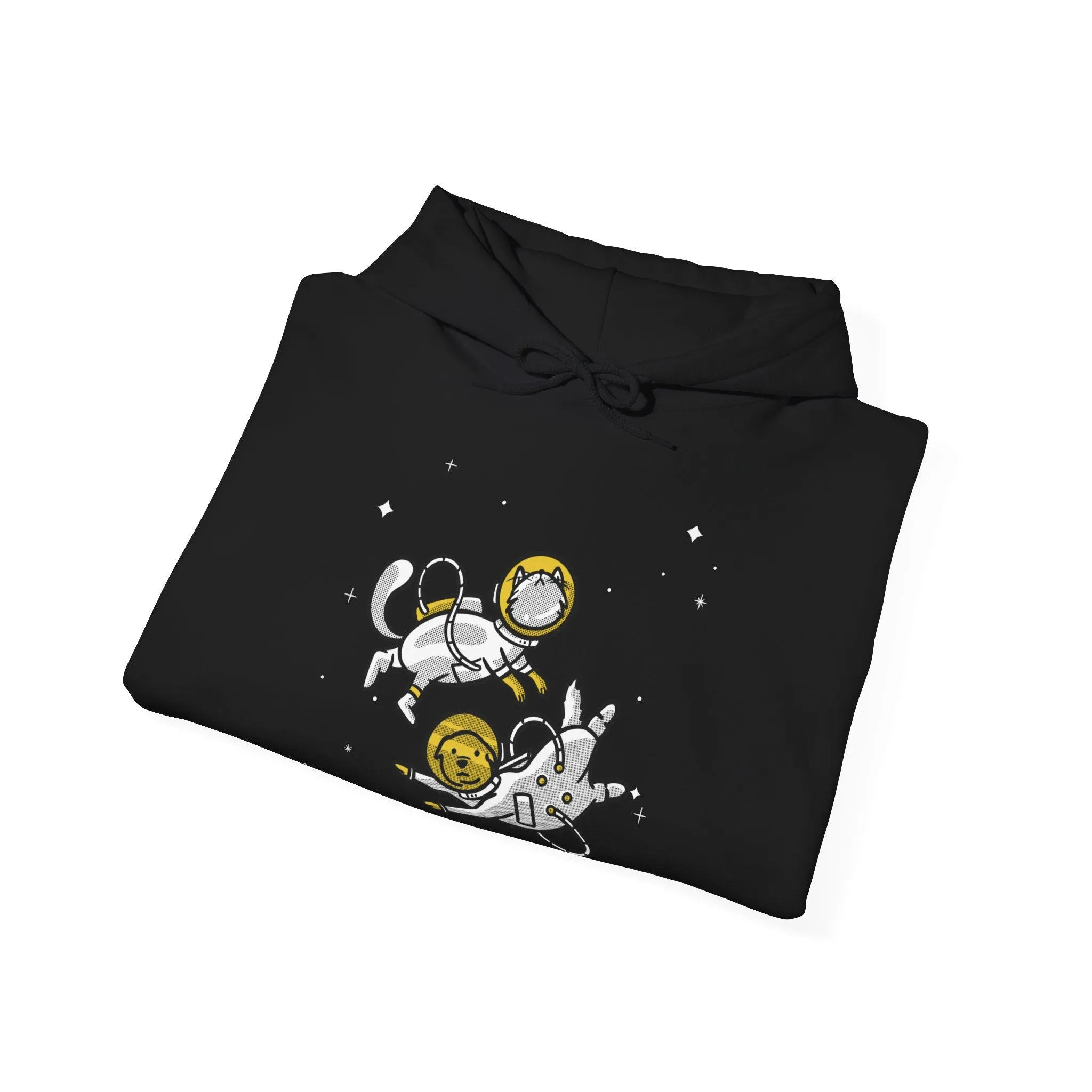 Space Buddies Funny Dog And Cat Astronaut Sci-Fi Hoodie