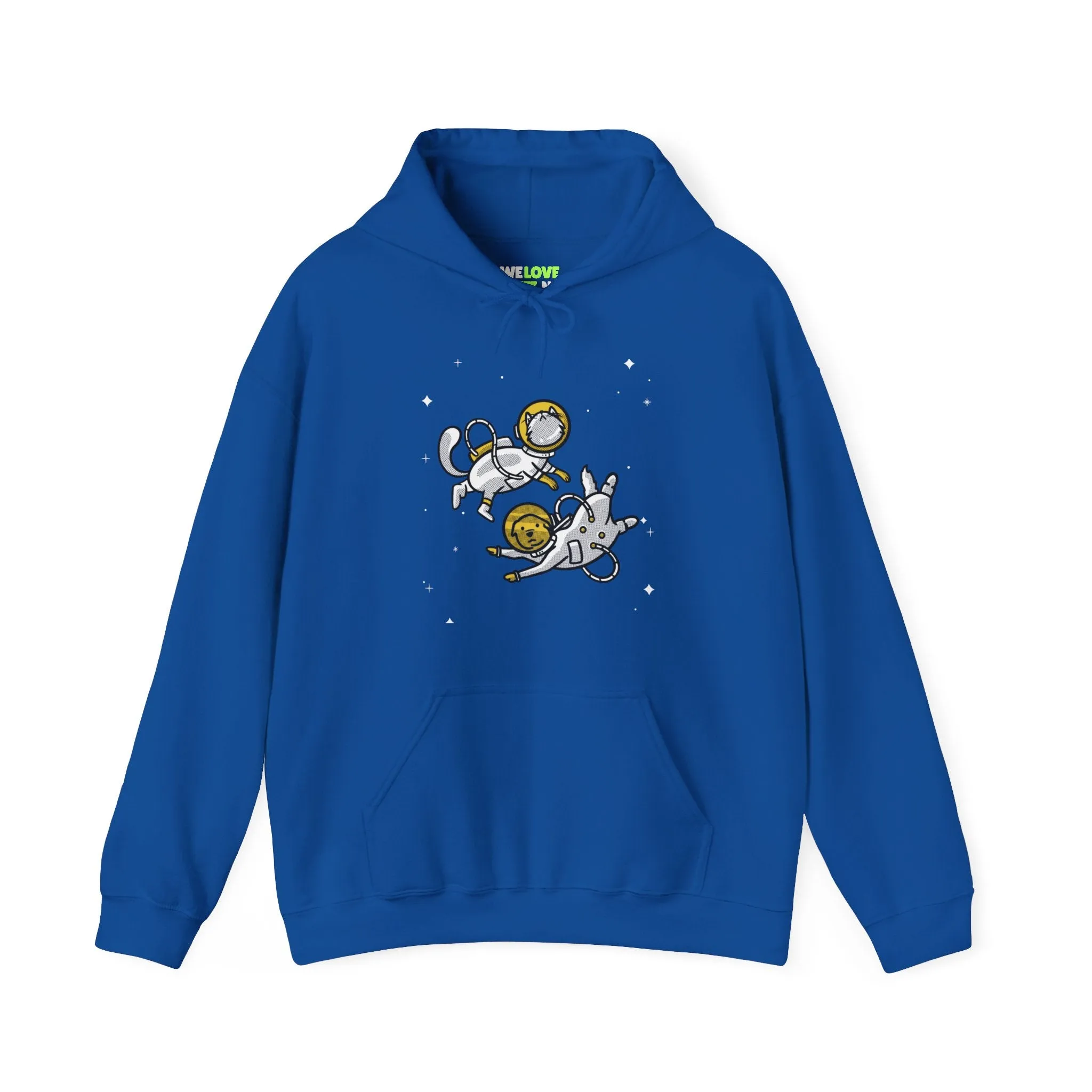 Space Buddies Funny Dog And Cat Astronaut Sci-Fi Hoodie